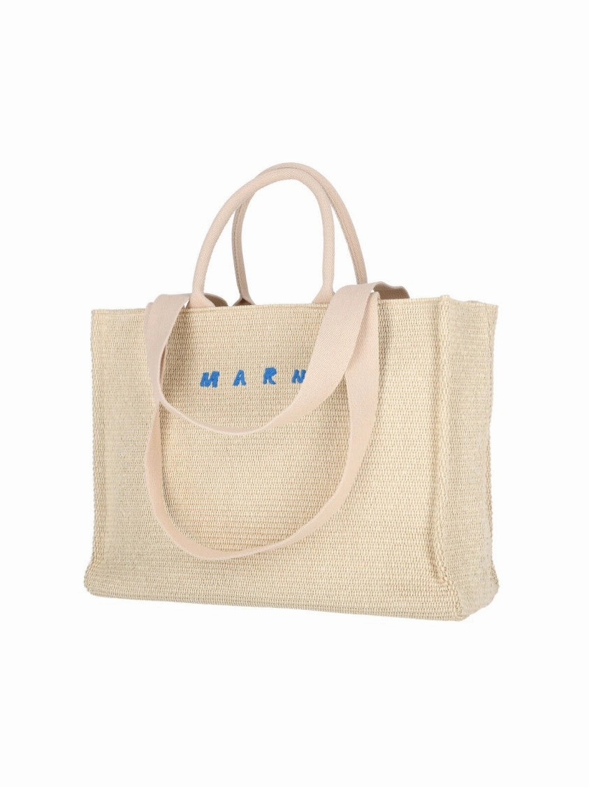 Large "East/West" Tote Bag - Cream