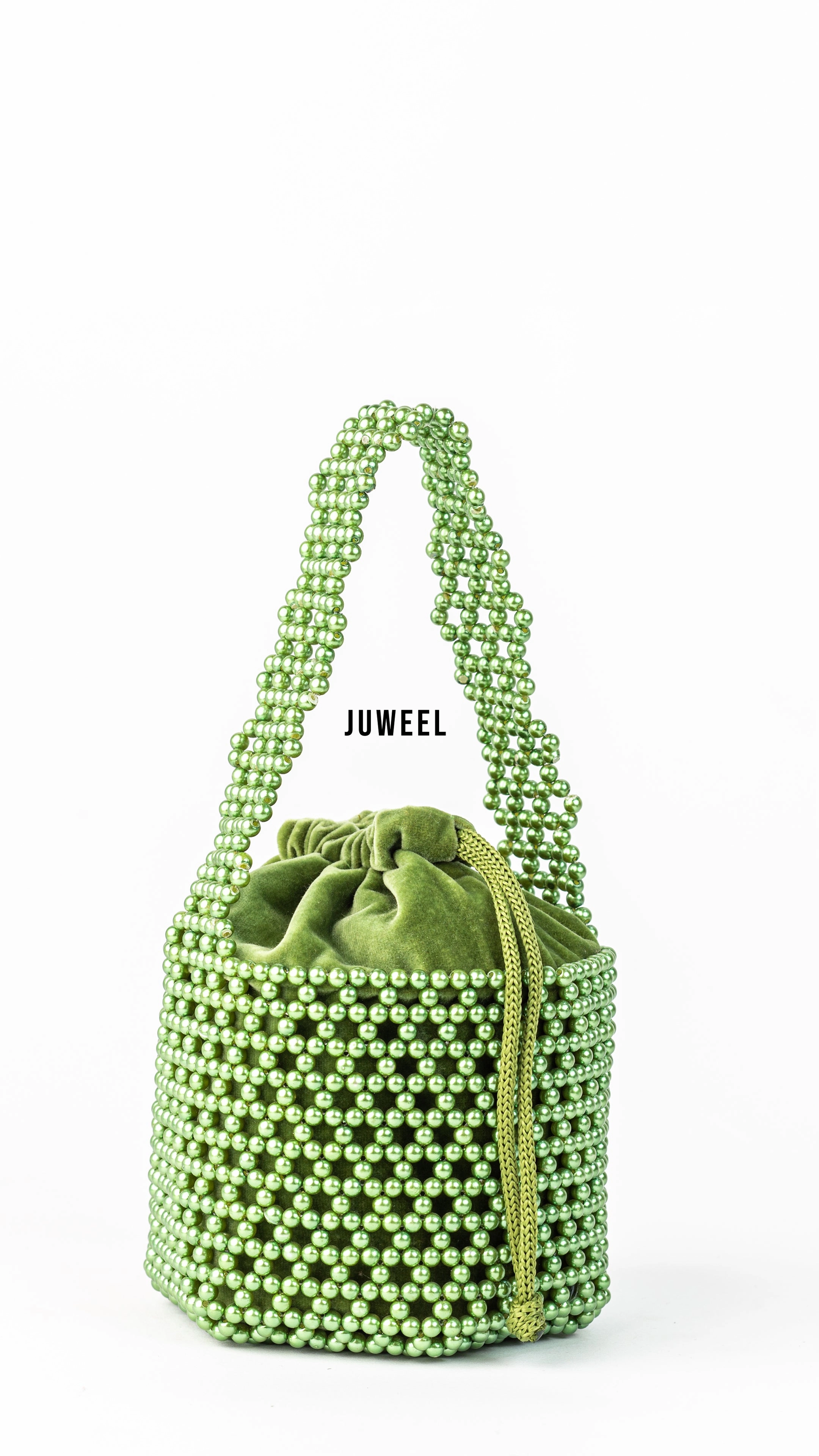 Lartaley Beaded Mini Bucket Bag - Red