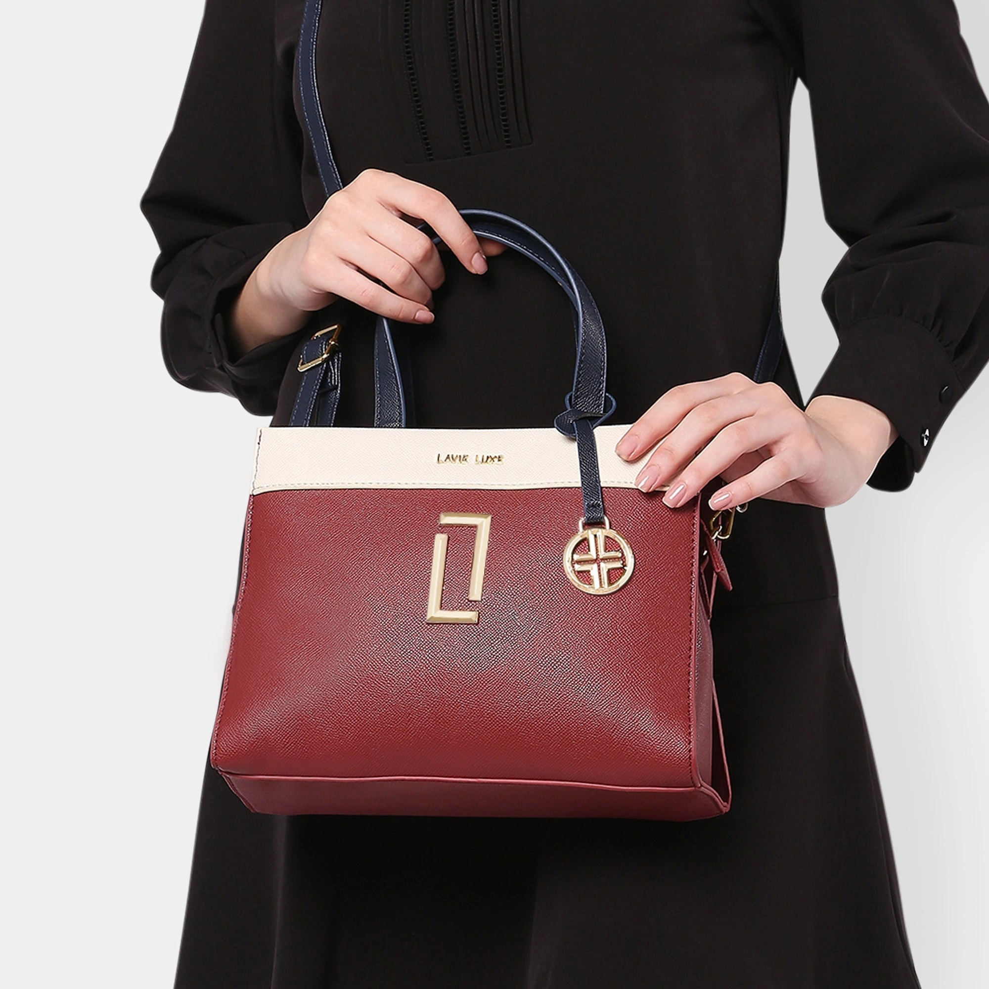 Lavie Luxe Red Medium Women's Gehry Satchel Bag