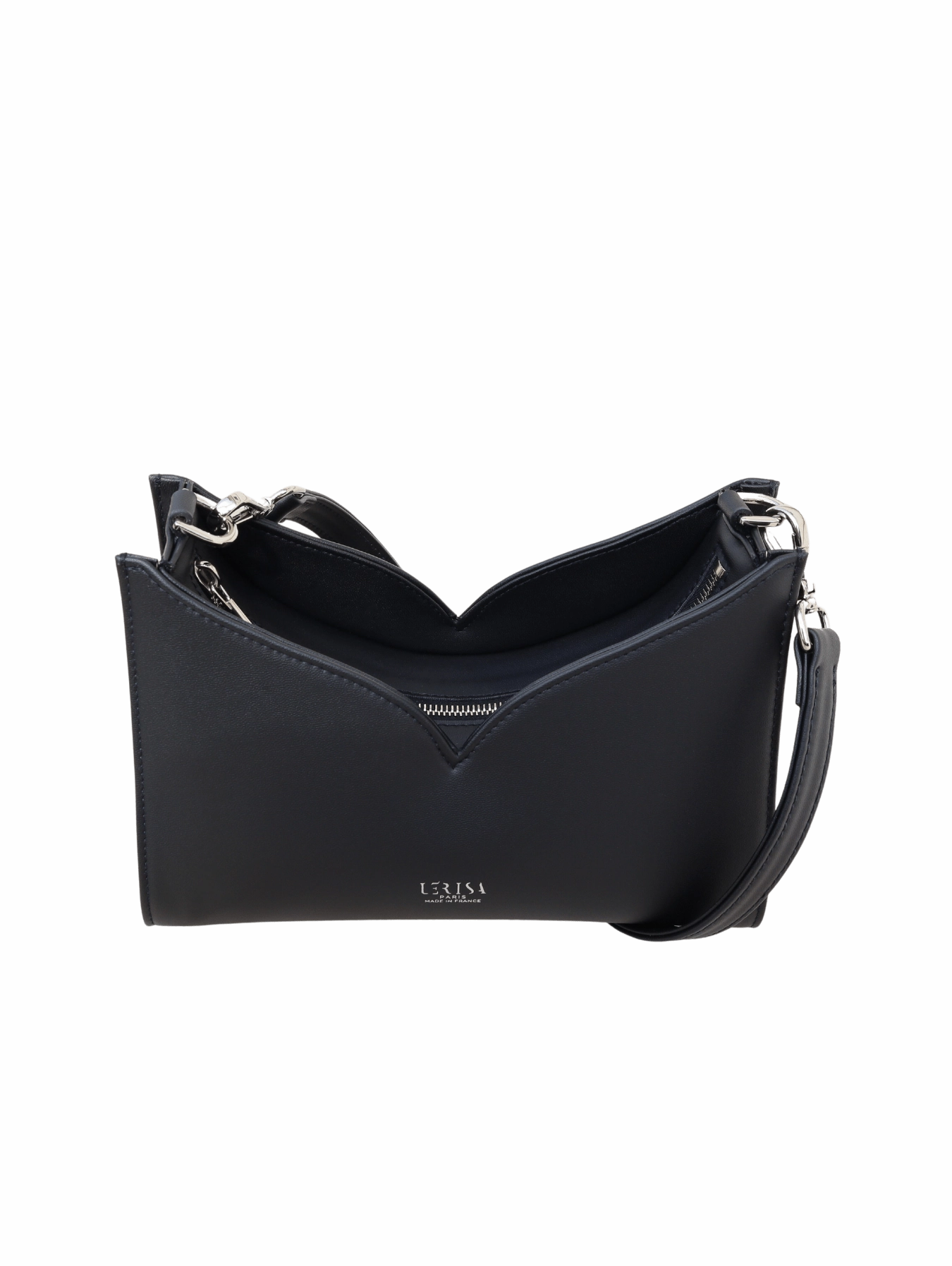 Lerisa Grape Leather Vegan Crossbody Bag | Black