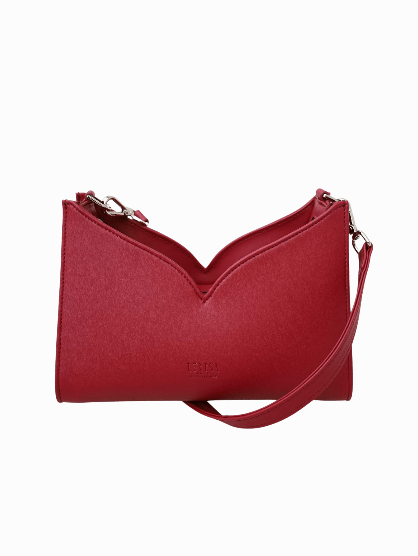 Lerisa Grape Leather Vegan Crossbody Bag | Red