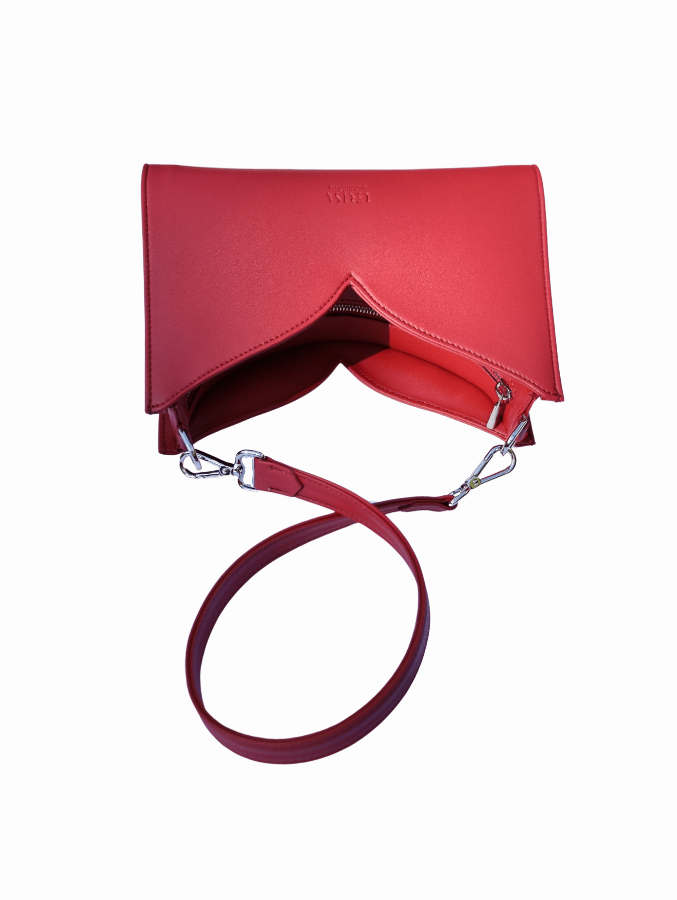 Lerisa Grape Leather Vegan Crossbody Bag | Red