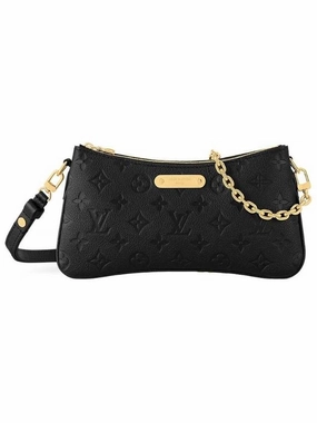 Lip Pochette Monogram Empreinte Shoulder Bag Black