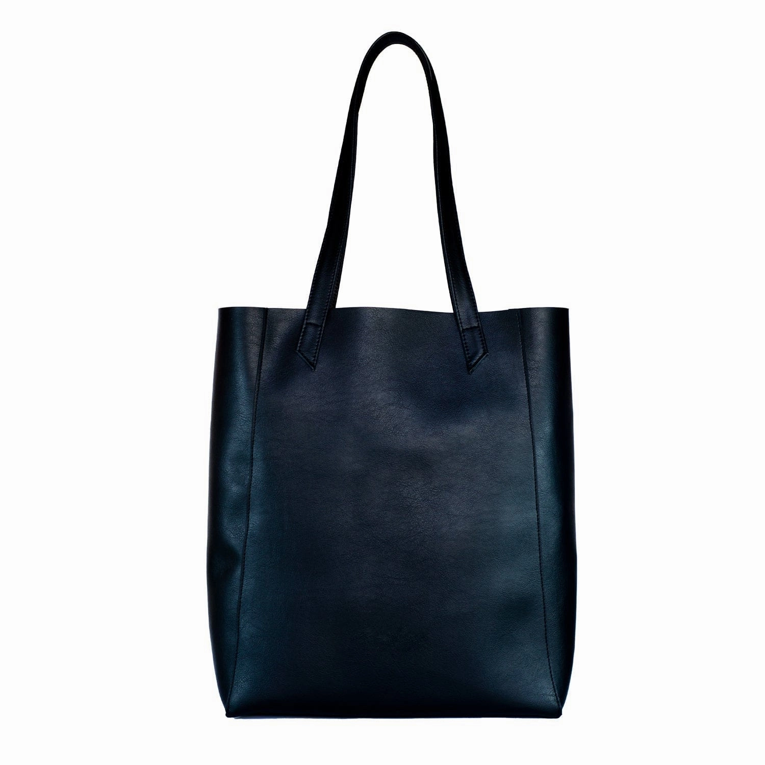 Lite Vegan Leather Everyday Tote Bag | Black