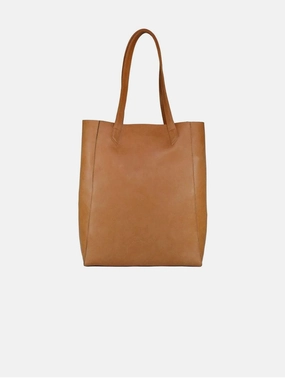 Lite Vegan Leather Everyday Tote Bag | Camel