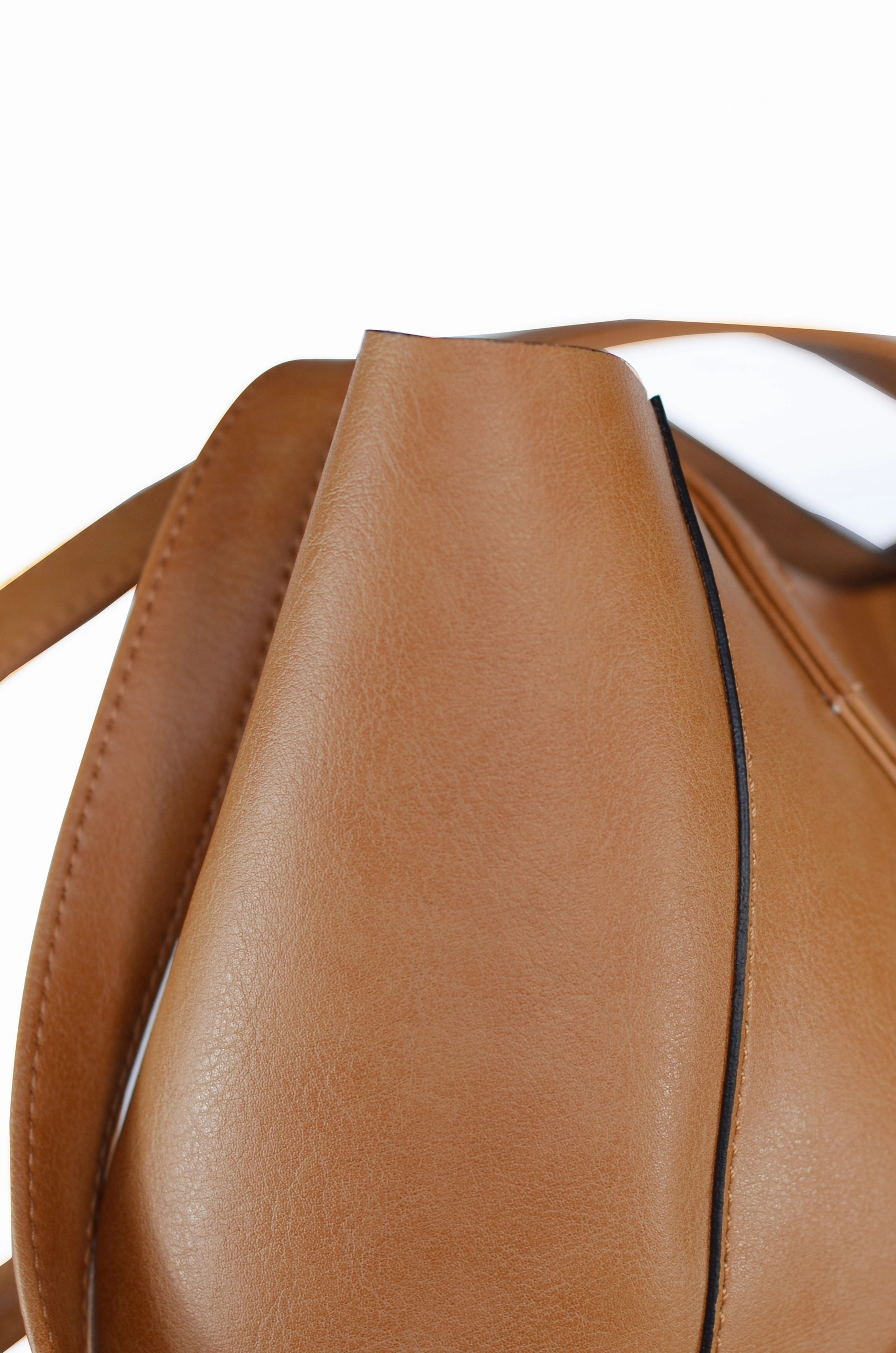 Lite Vegan Leather Everyday Tote Bag | Camel