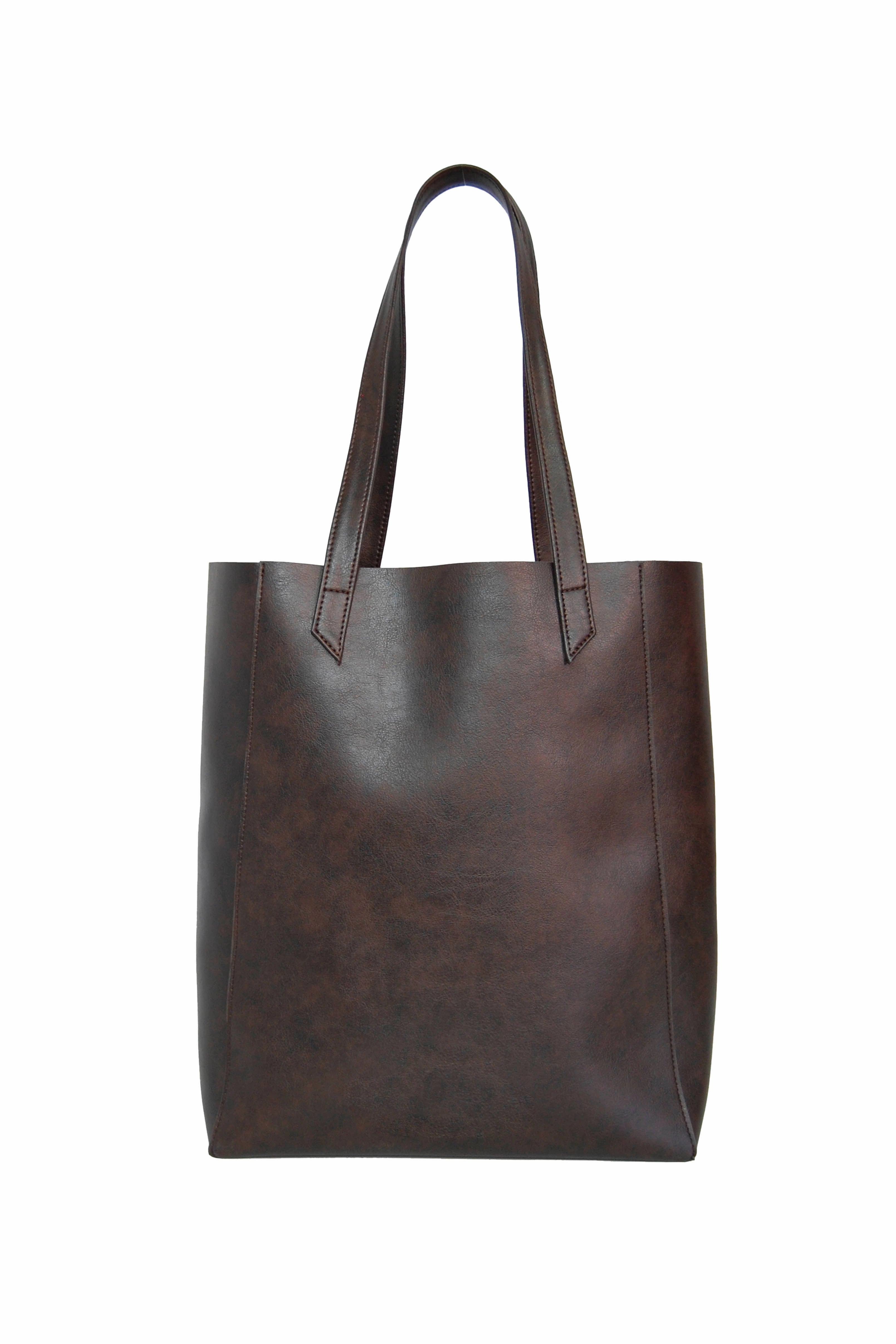 Lite Vegan Leather Everyday Tote Bag | Chocolate
