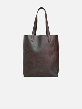 Lite Vegan Leather Everyday Tote Bag | Chocolate