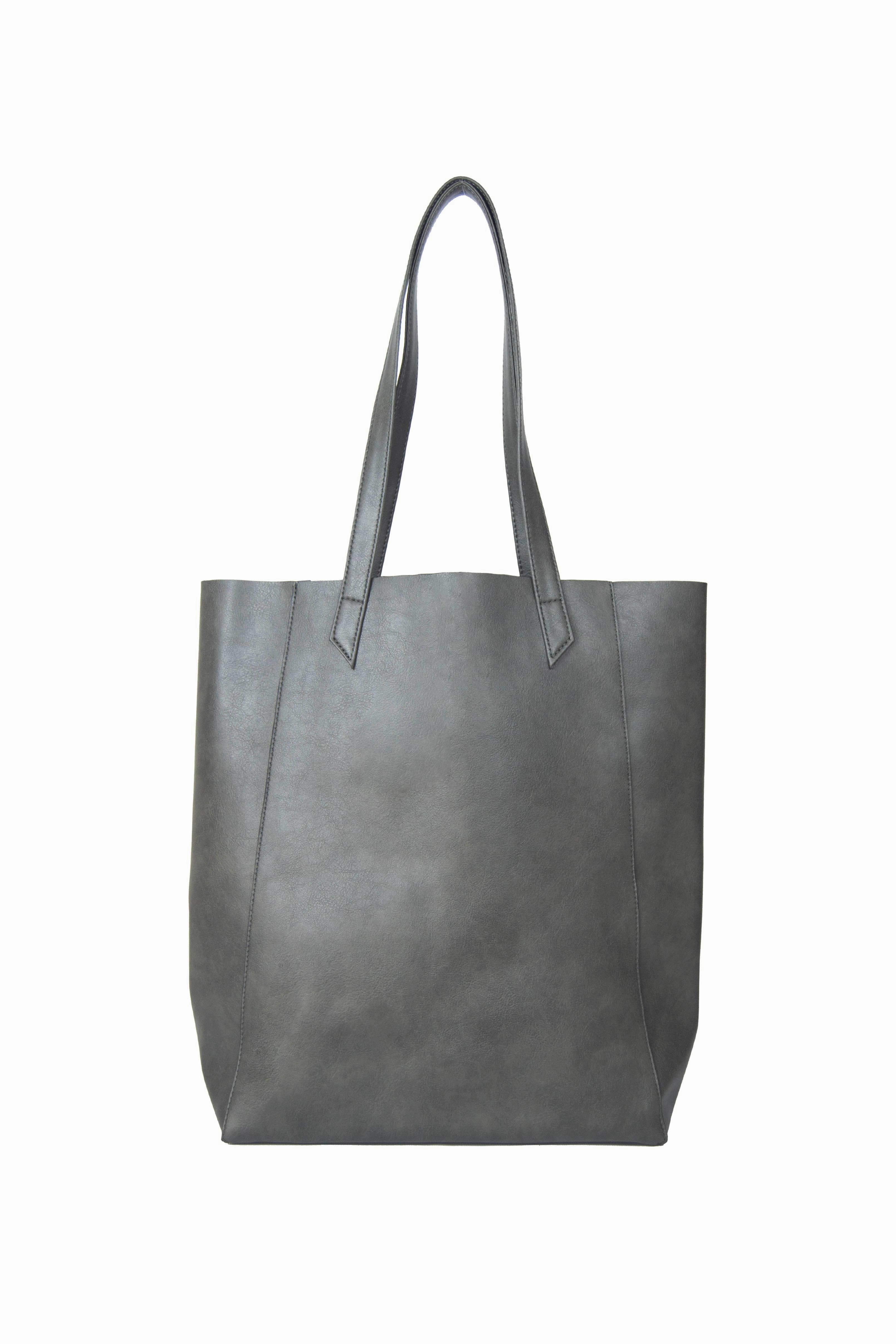 Lite Vegan Leather Everyday Tote Bag | Grey