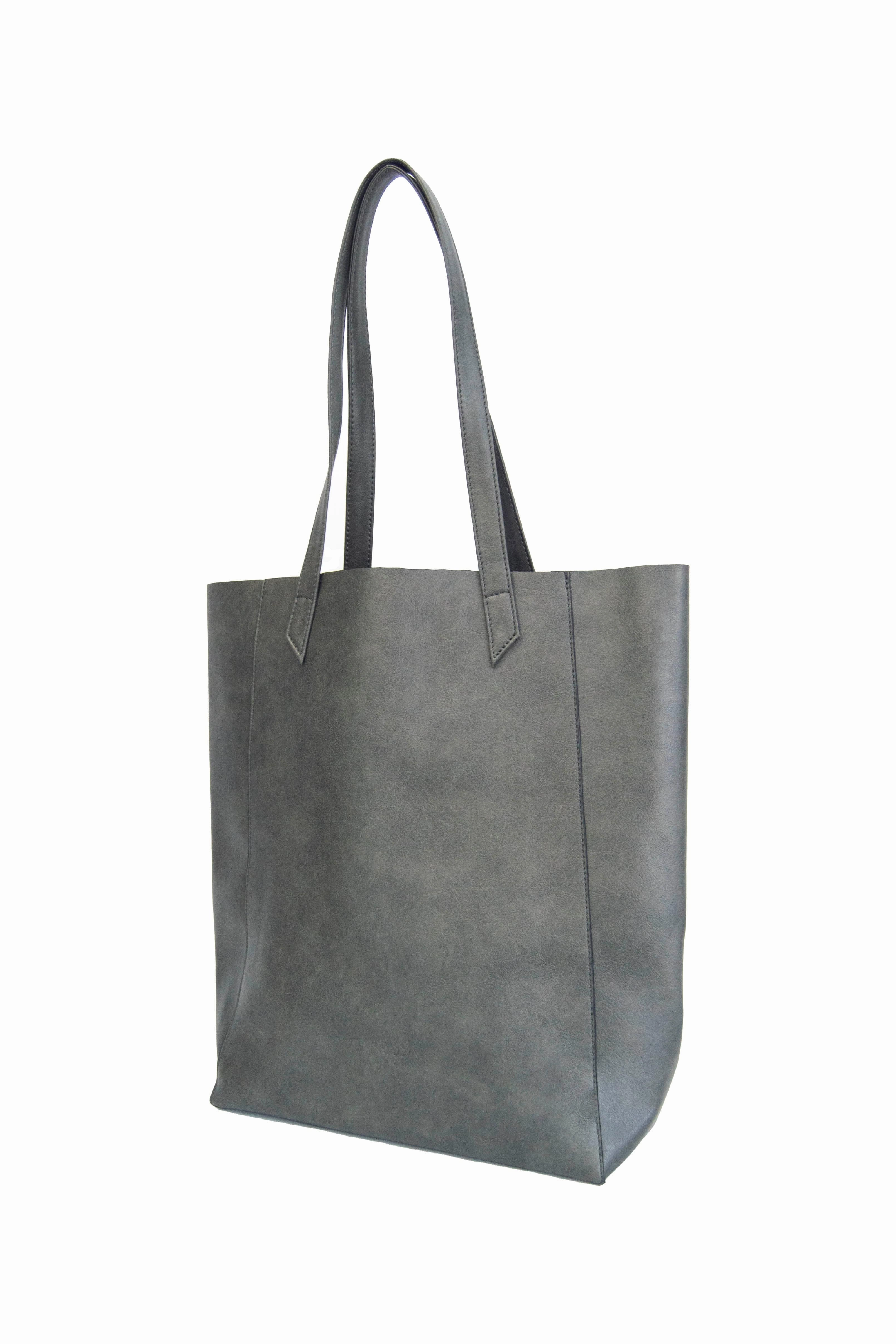 Lite Vegan Leather Everyday Tote Bag | Grey