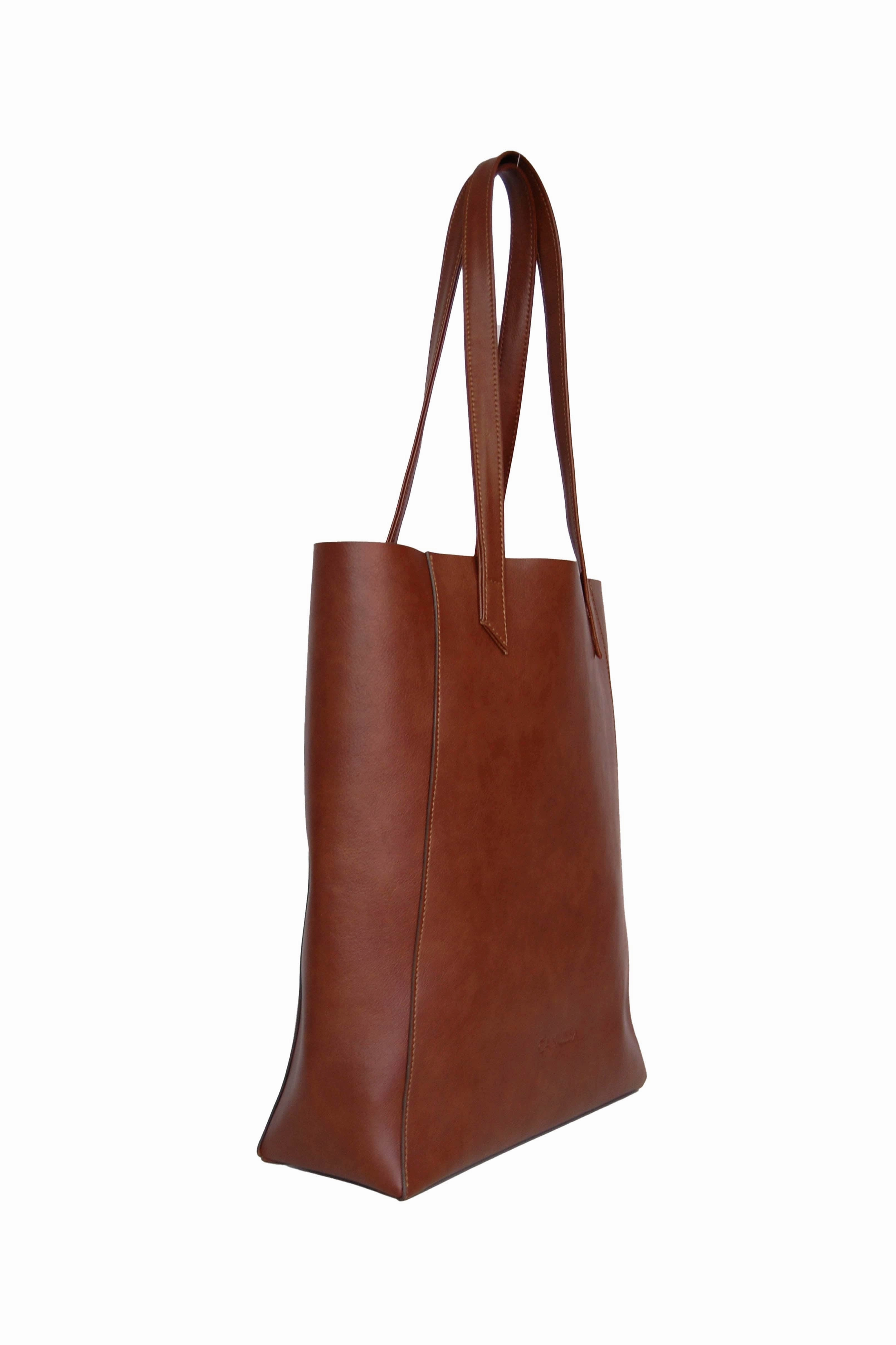 Lite Vegan Leather Everyday Tote Bag | Hazelnut