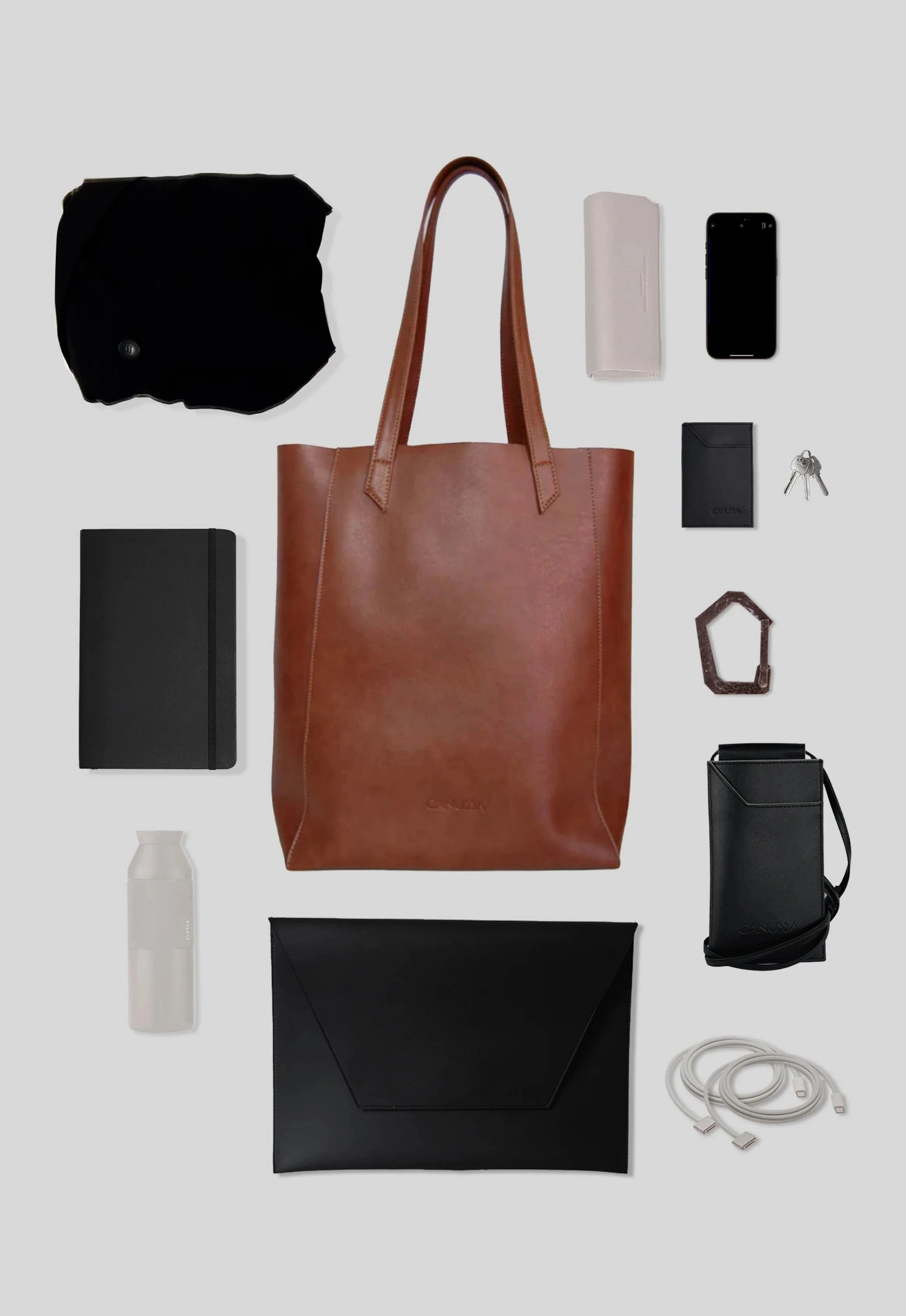 Lite Vegan Leather Everyday Tote Bag | Hazelnut