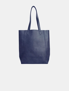 Lite Vegan Leather Everyday Tote Bag | Navy Blue
