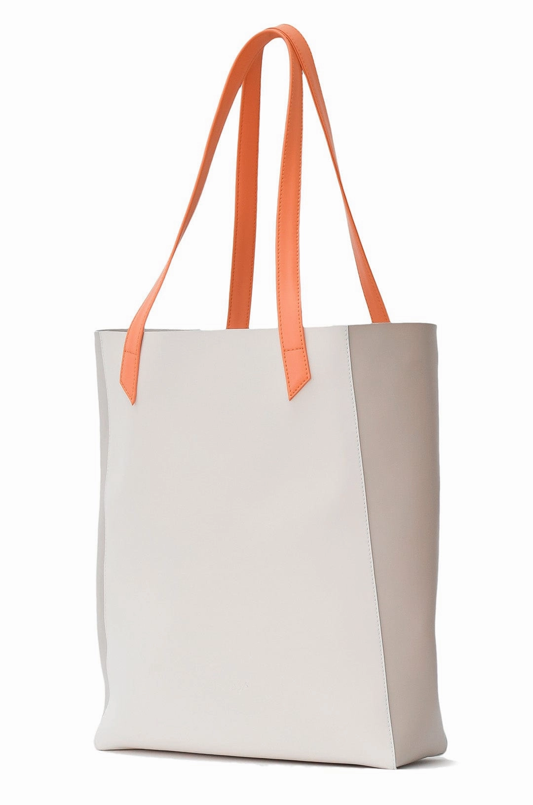 Lite Vegan Leather Everyday Tote Bag | Tricolor Orange