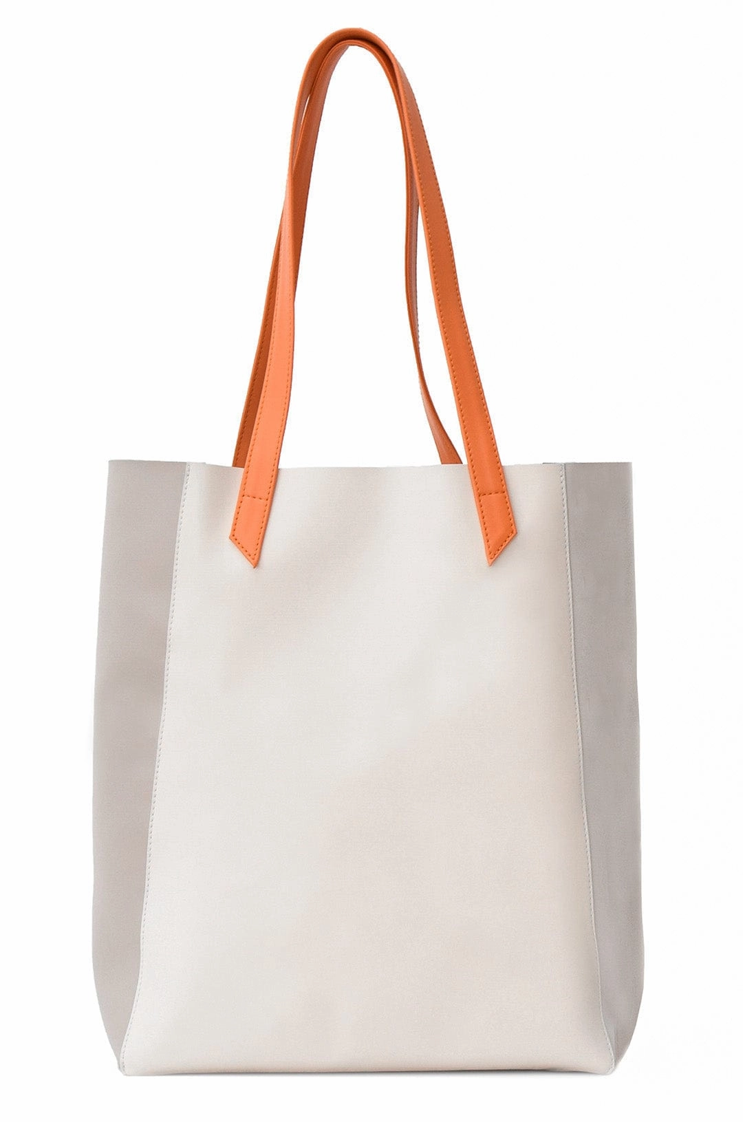 Lite Vegan Leather Everyday Tote Bag | Tricolor Orange