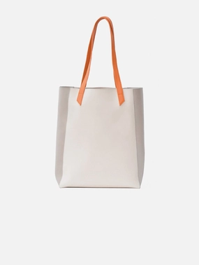 Lite Vegan Leather Everyday Tote Bag | Tricolor Orange