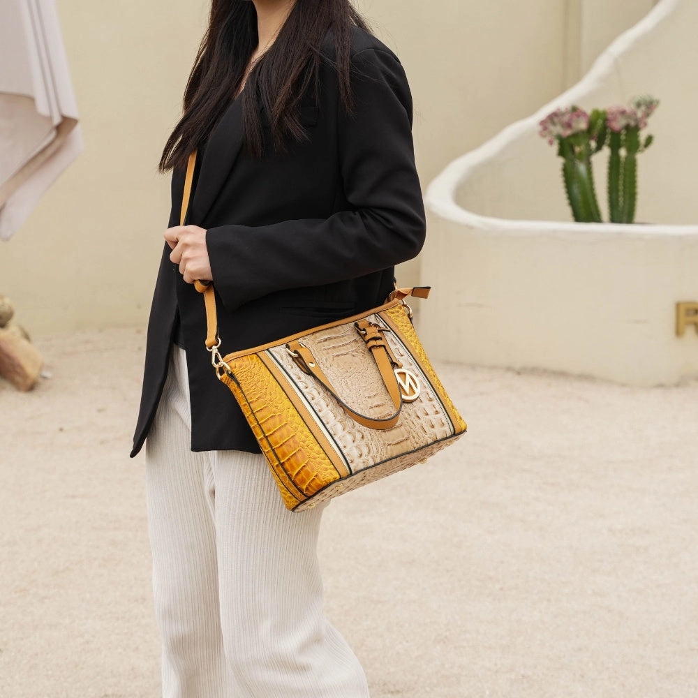 Lizza Croco Embossed Tote Handbag for Women