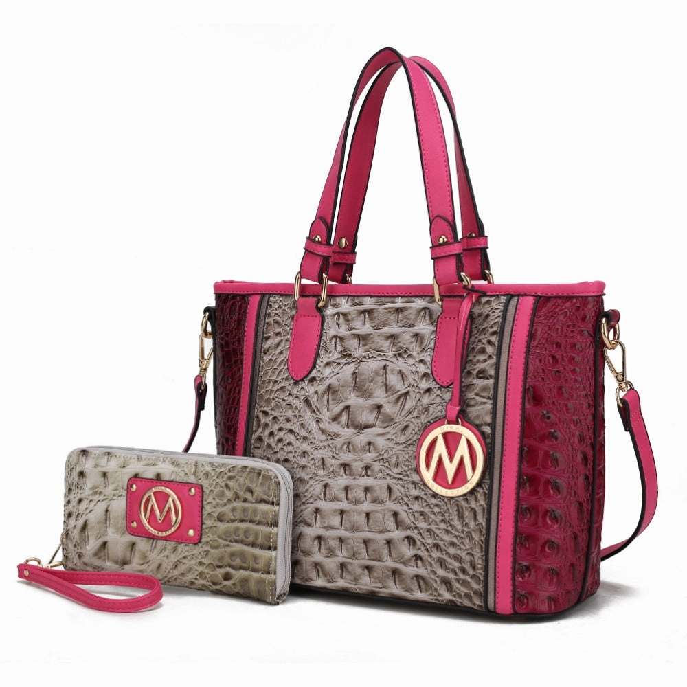 Lizza Croco Embossed Tote Handbag for Women
