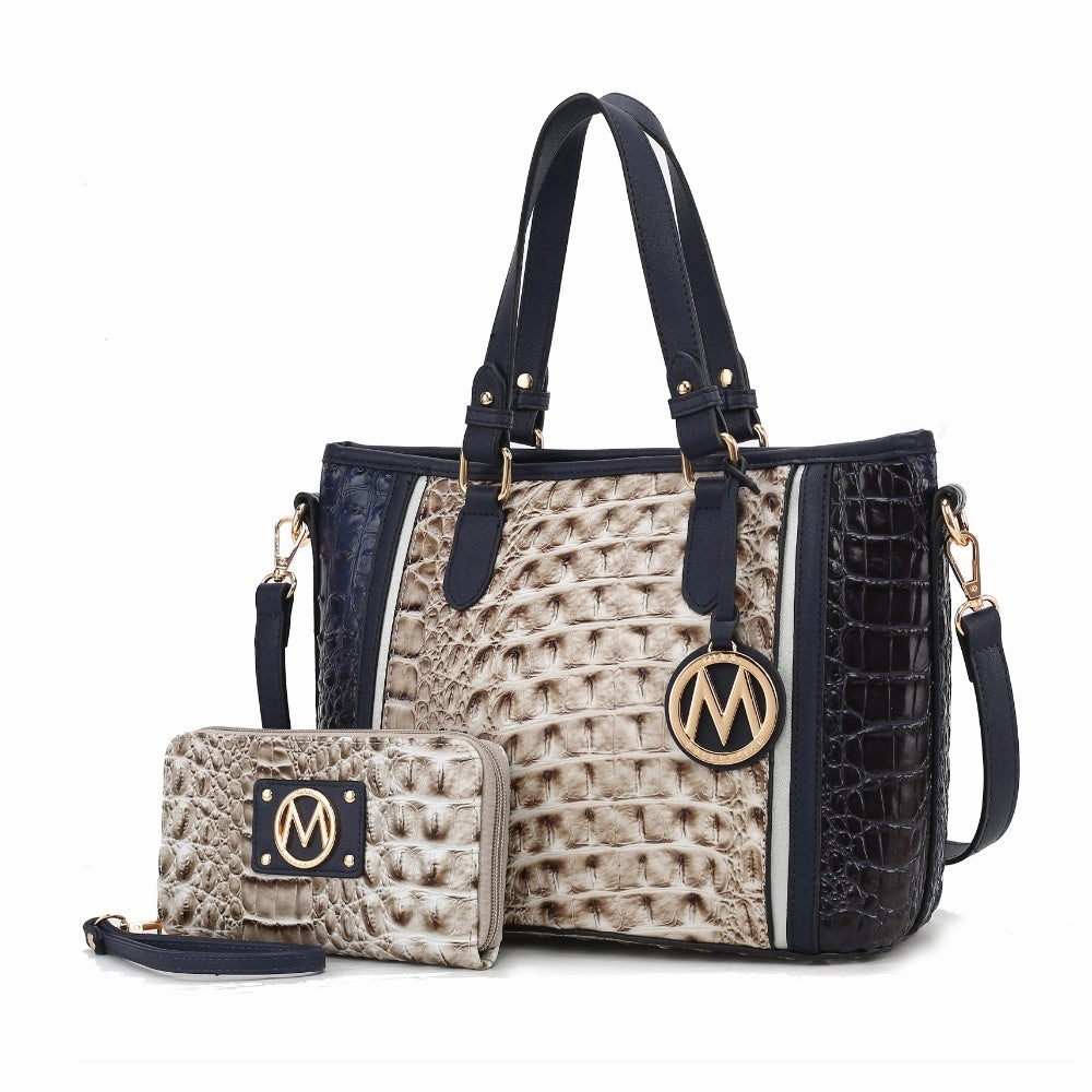 Lizza Croco Embossed Tote Handbag for Women
