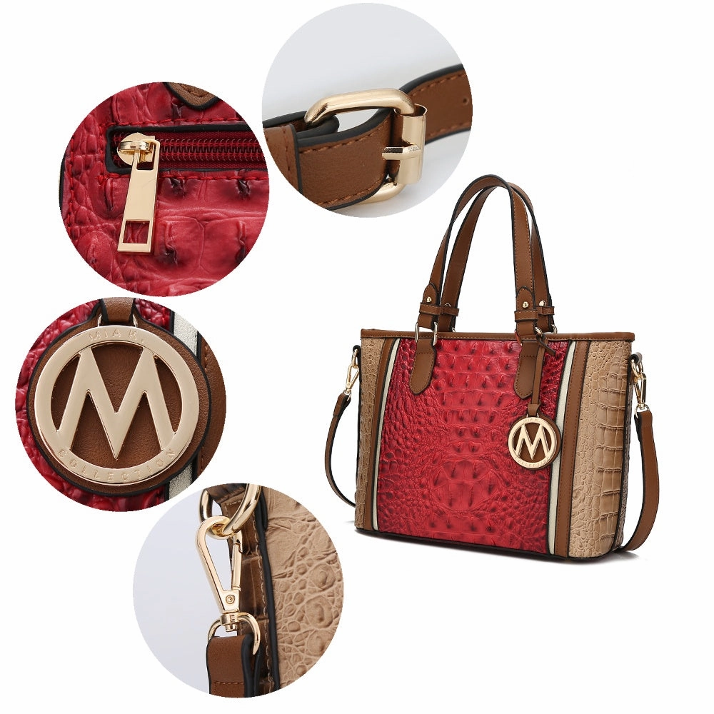 Lizza Croco Embossed Tote Handbag for Women