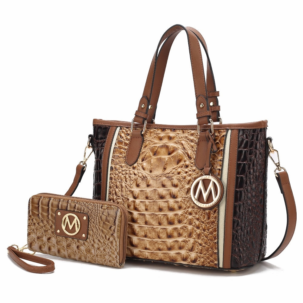 Lizza Croco Embossed Tote Handbag for Women