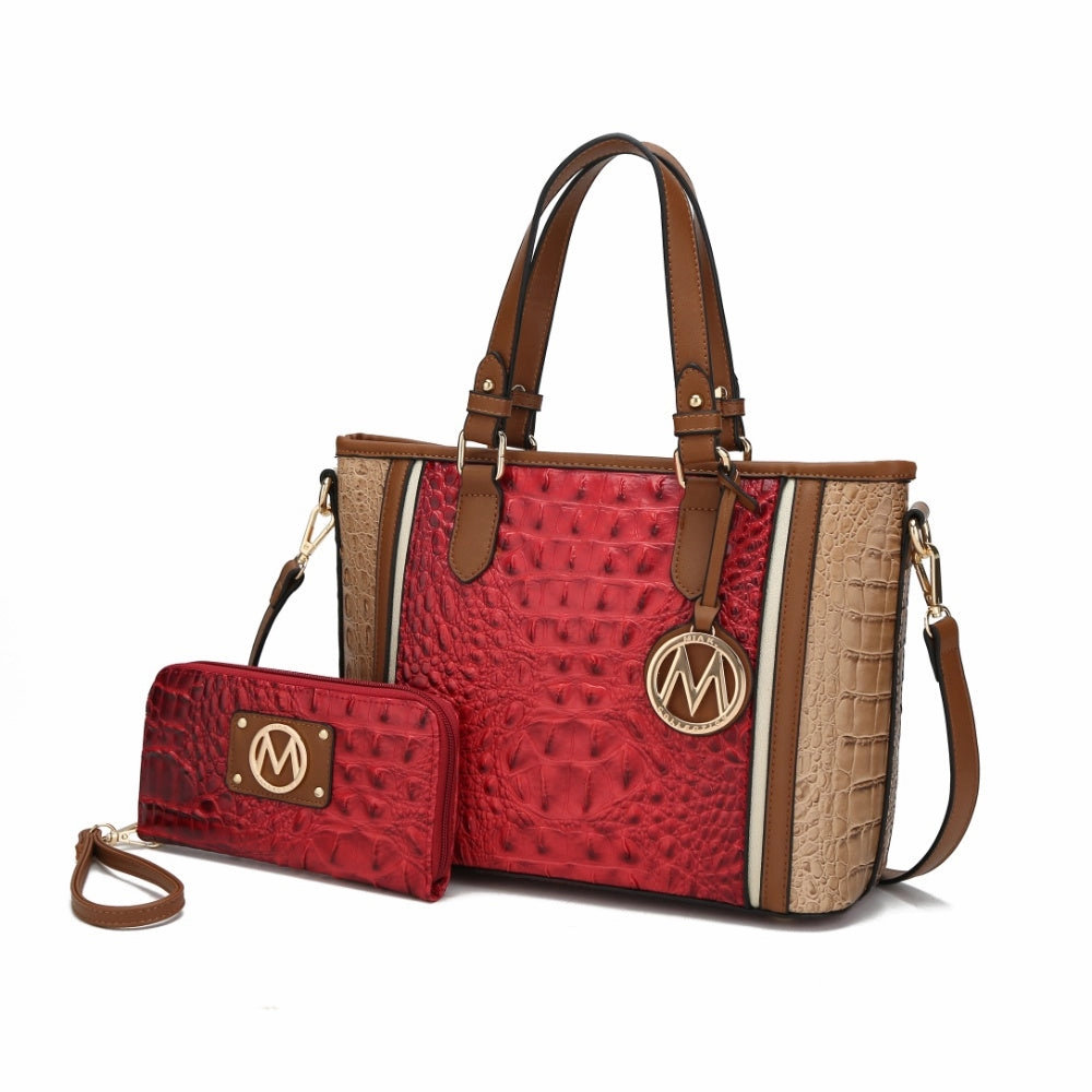 Lizza Croco Embossed Tote Handbag for Women