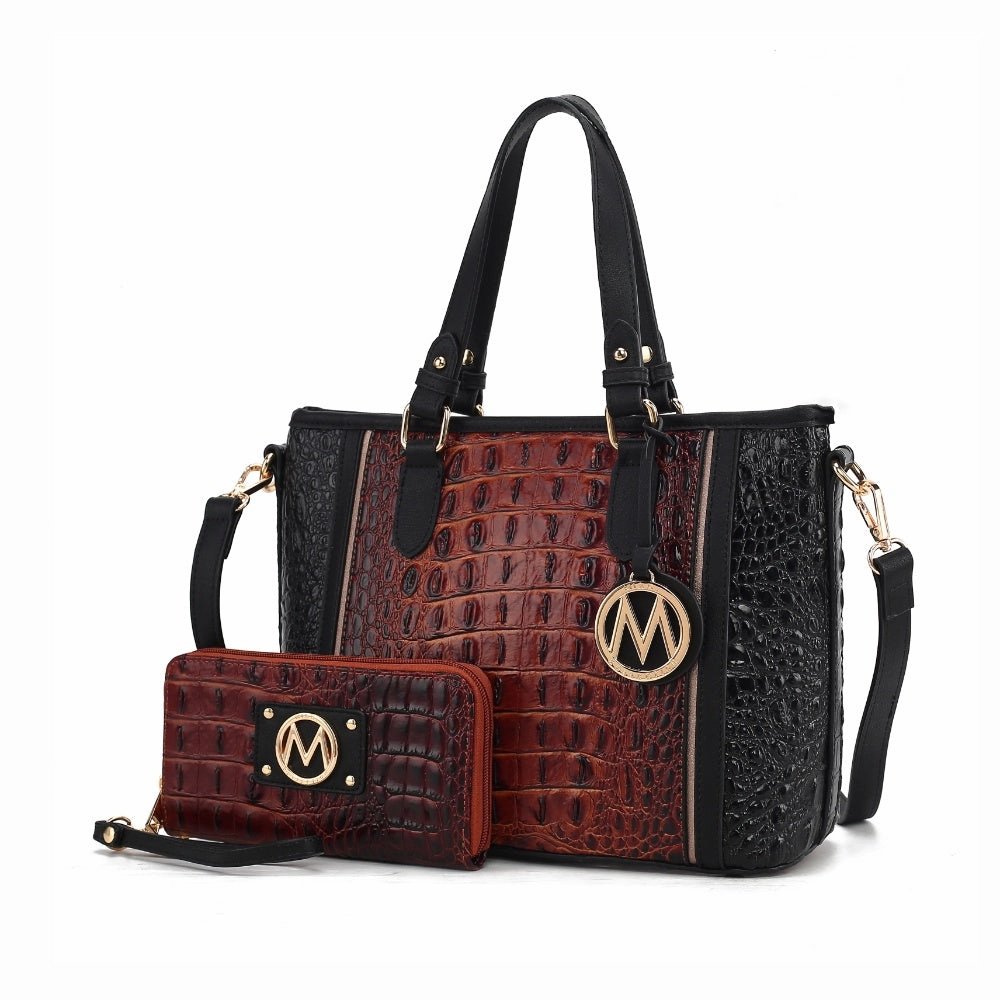 Lizza Croco Embossed Tote Handbag for Women