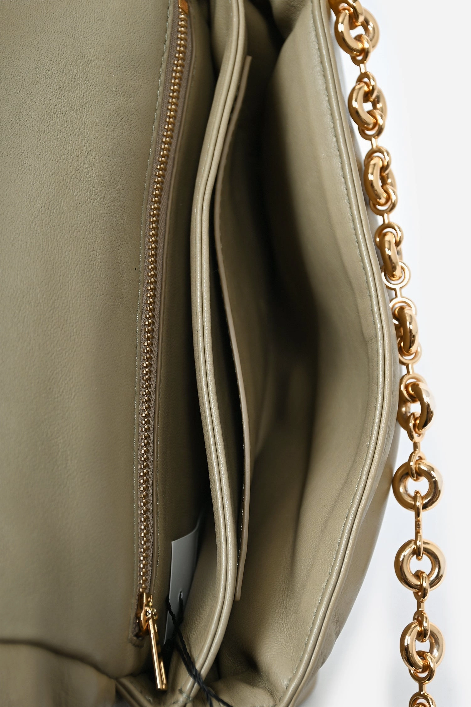 Loewe 2022 Sage Green Leather Goya Chain Shoulder Bag