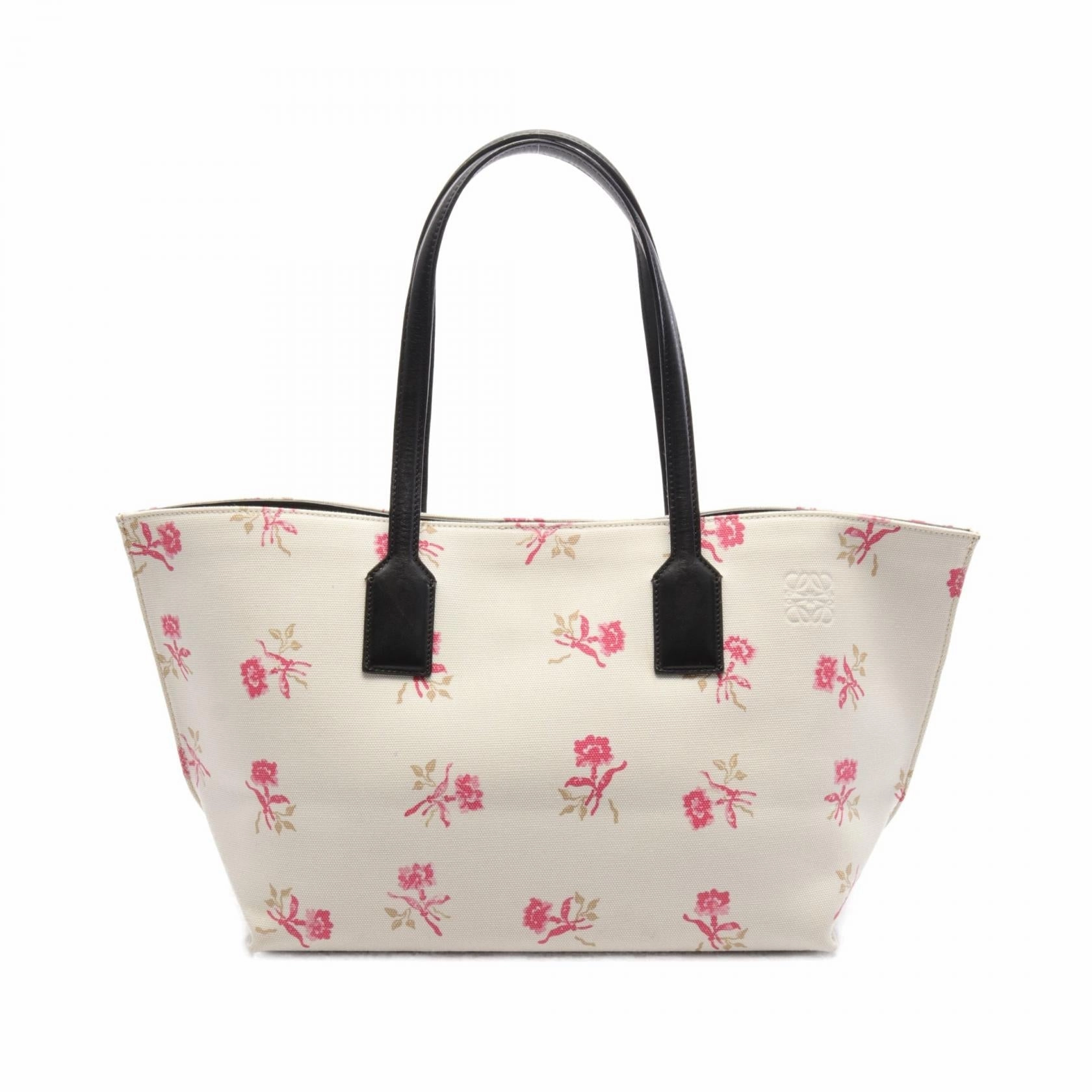 Loewe Anagram T Shopper Canvas Leather Tote Bag