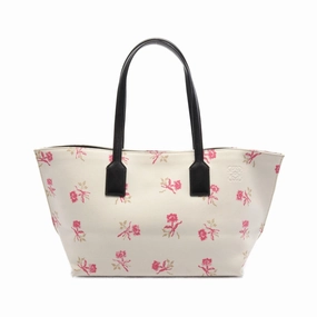 Loewe Anagram T Shopper Canvas Leather Tote Bag