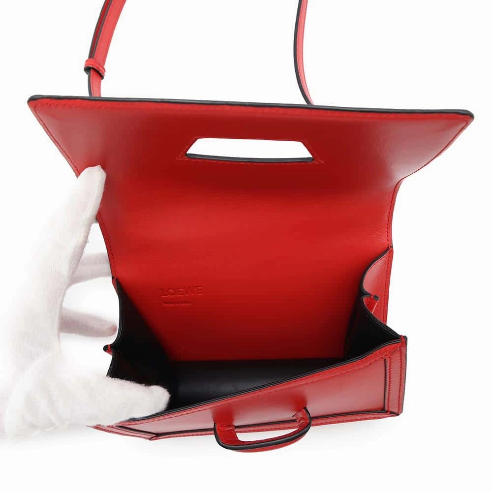 LOEWE Barcelona Shoulder Bag Red Leather