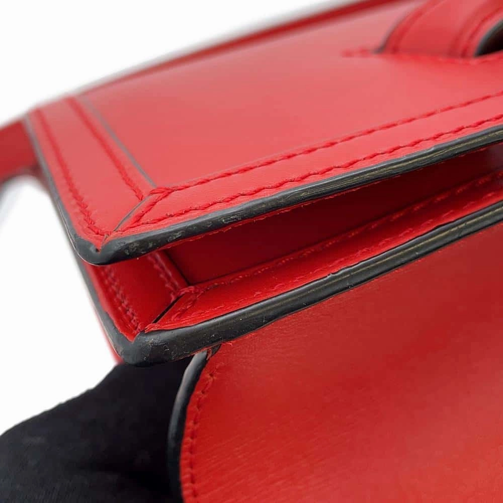 LOEWE Barcelona Shoulder Bag Red Leather