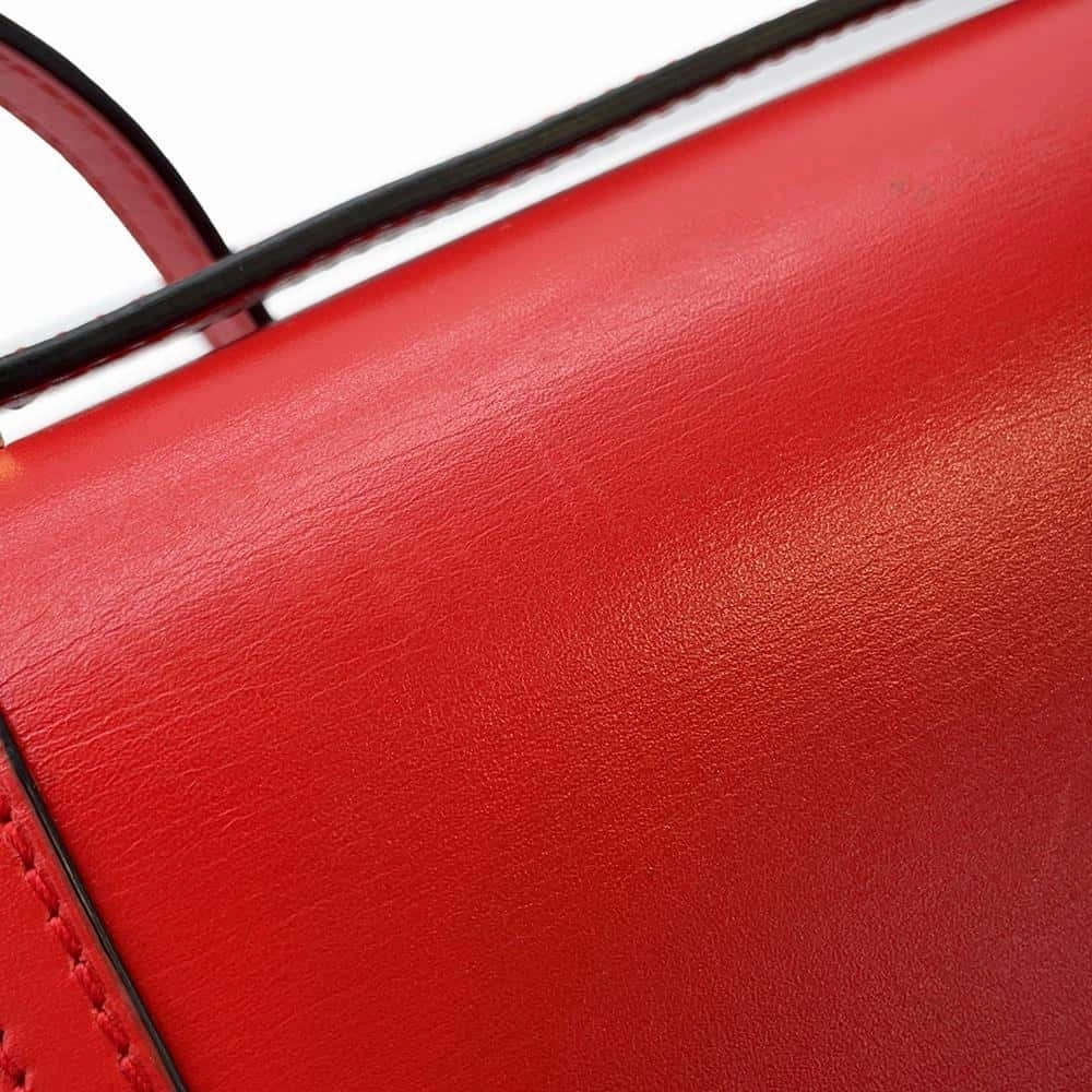 LOEWE Barcelona Shoulder Bag Red Leather