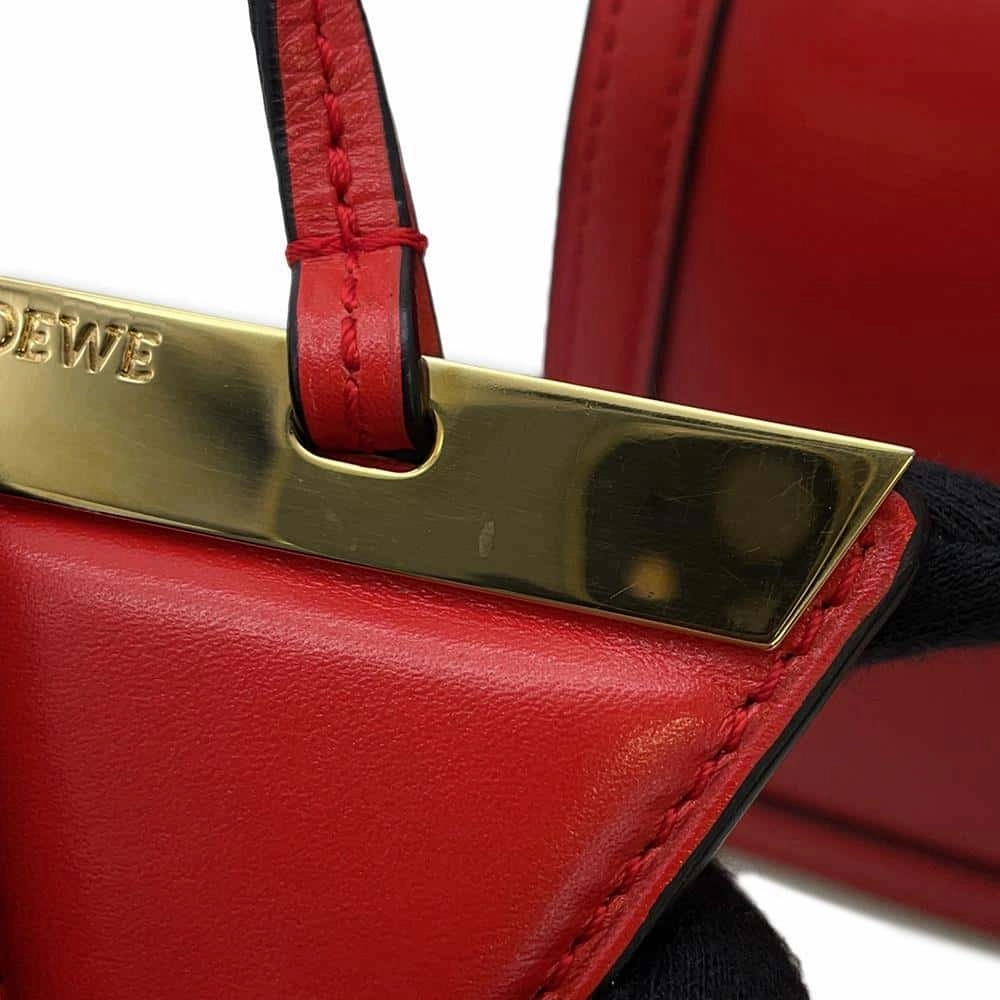 LOEWE Barcelona Shoulder Bag Red Leather