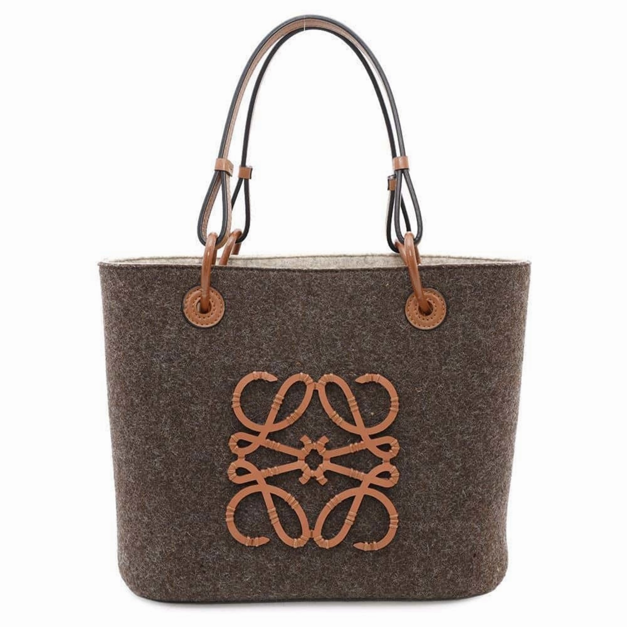 Loewe Felt Leather Basket Tote Bag (Pre-Owned)