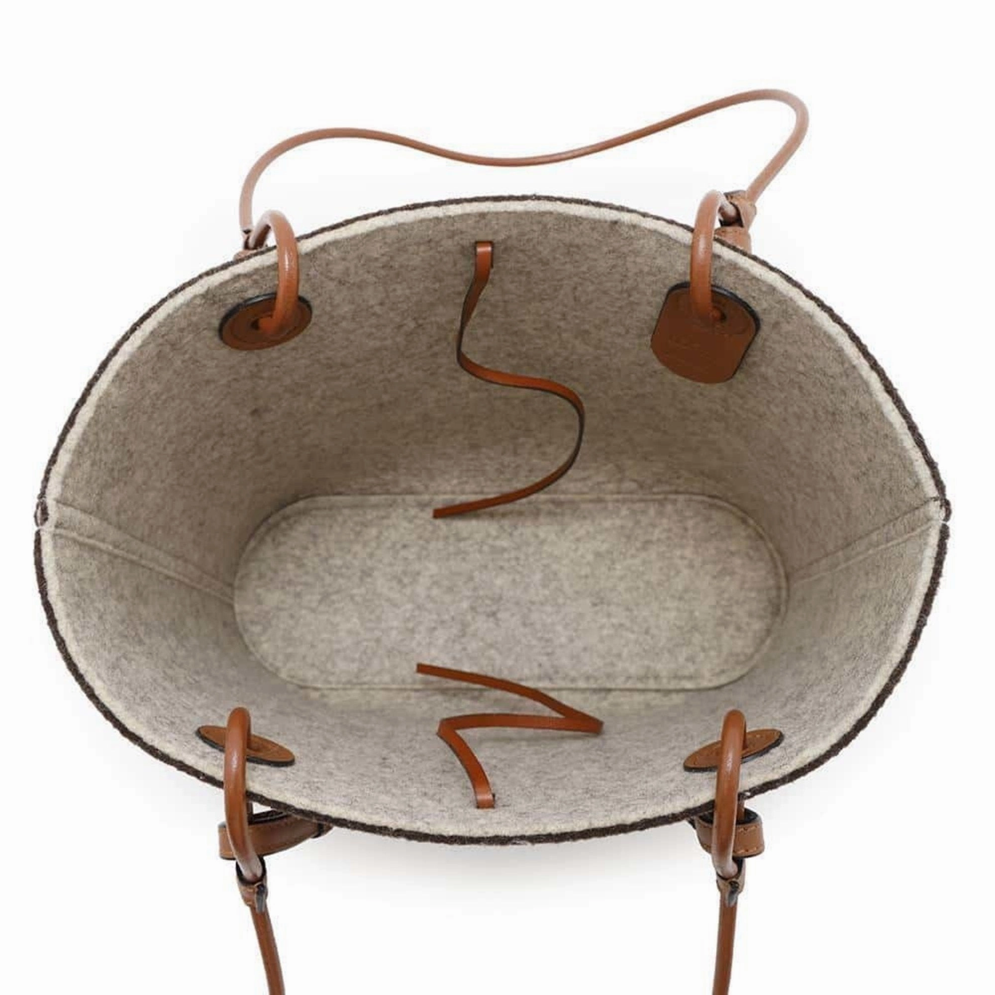 Loewe Felt Leather Basket Tote Bag (Pre-Owned)