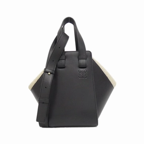 Loewe Leather Cotton Canvas Shoulder Bag (Pre-Owned)