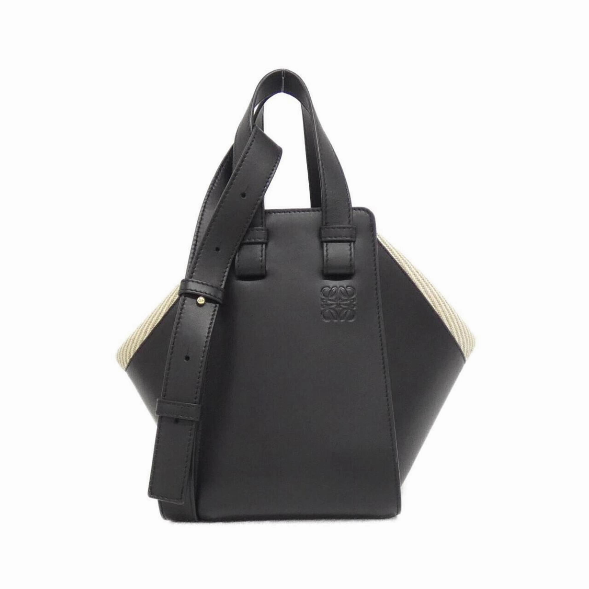 Loewe Leather Cotton Canvas Shoulder Bag (Pre-Owned)