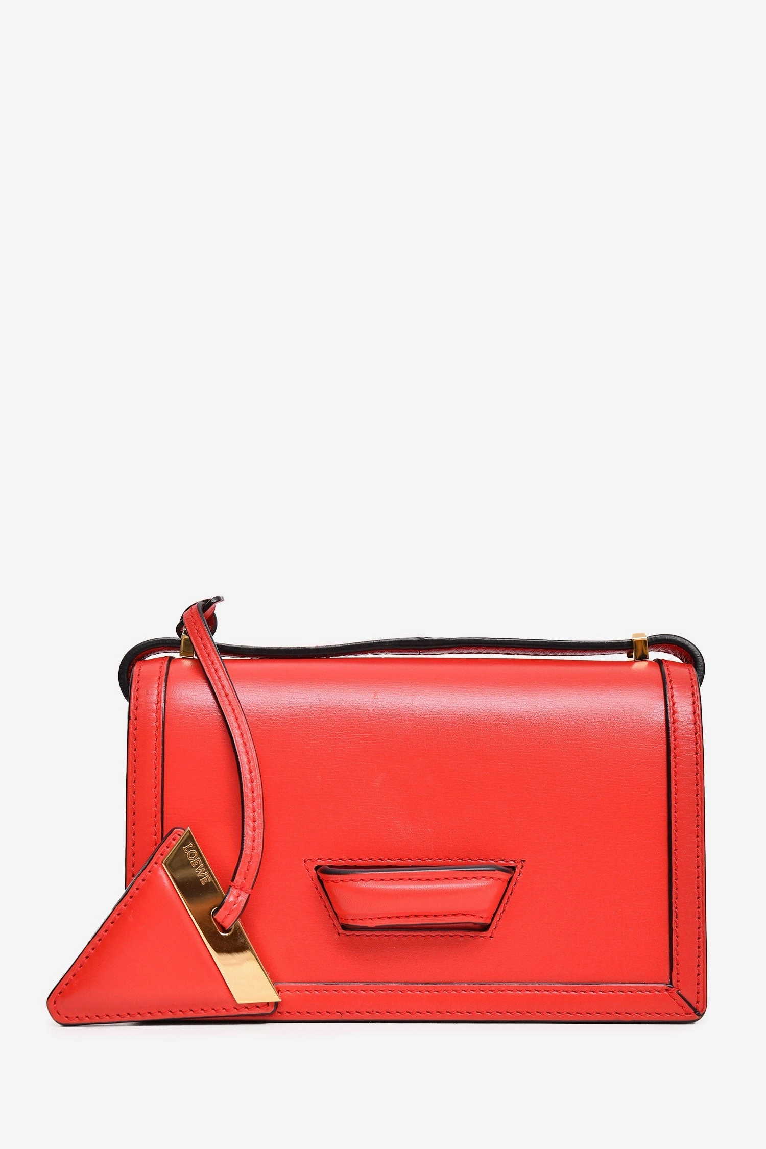 Loewe Red Leather Barcelona Mini Shoulder Bag