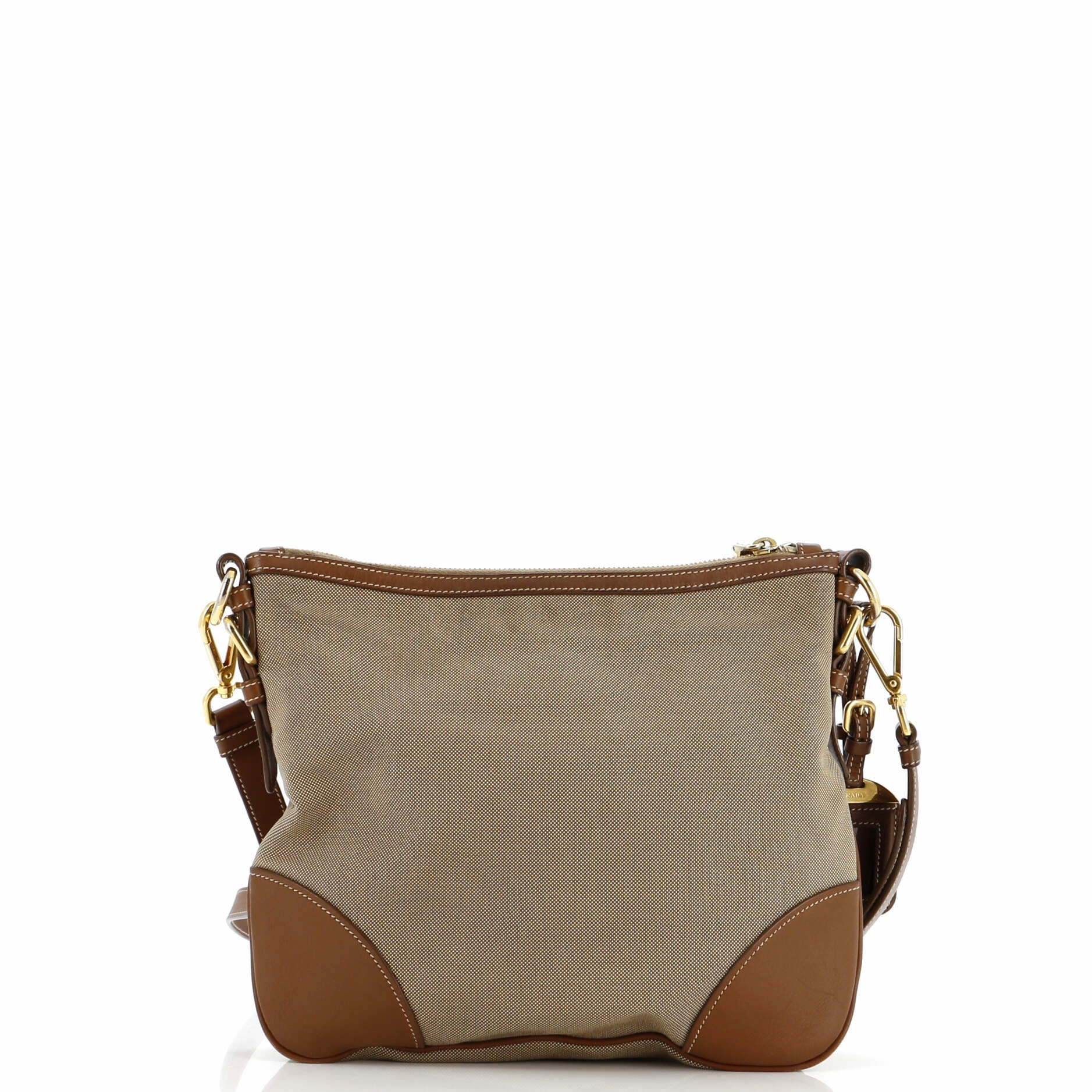 Logo Messenger Bag Canvas with Leather Small