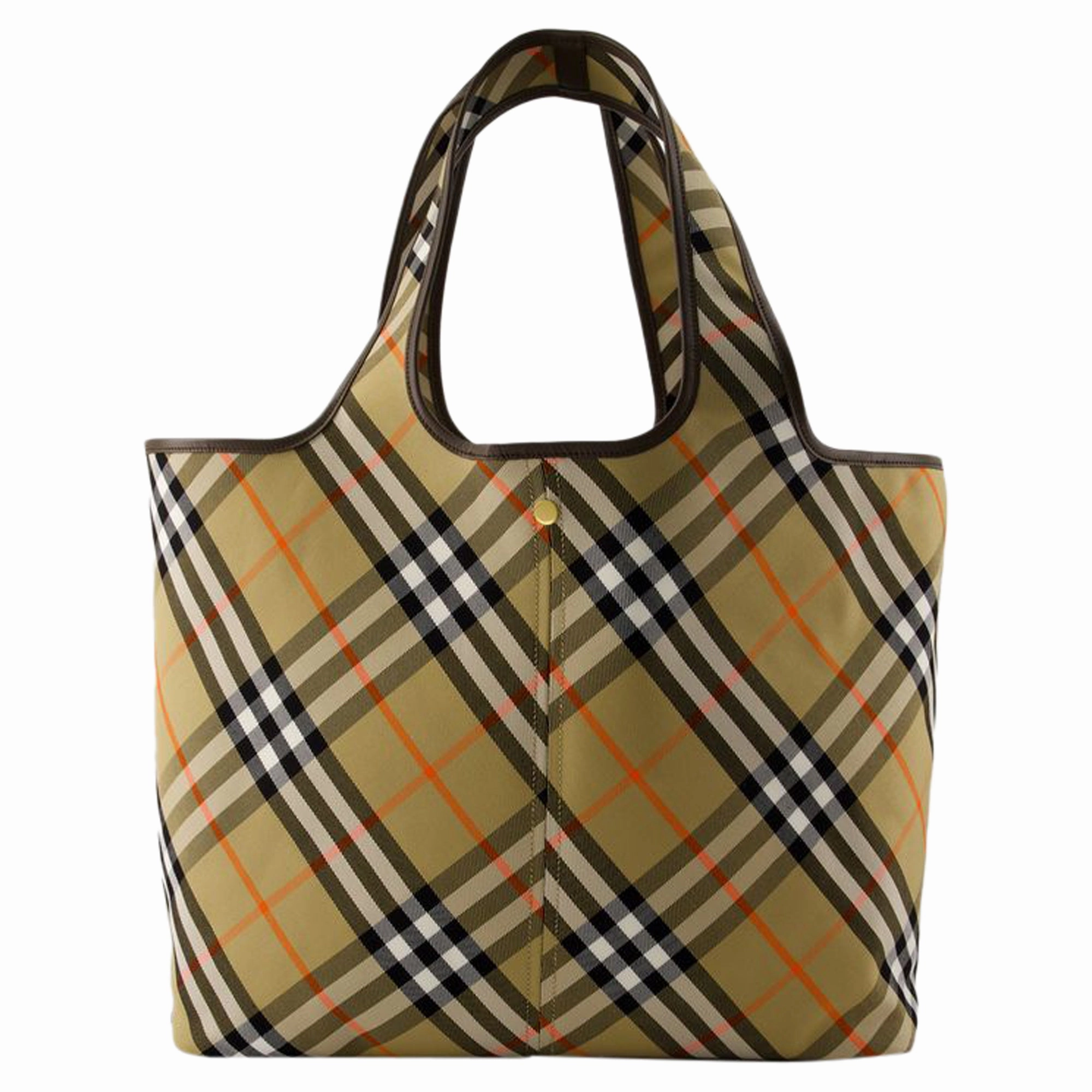 London Shopper Bag - Burberry - Cotton - Beige
