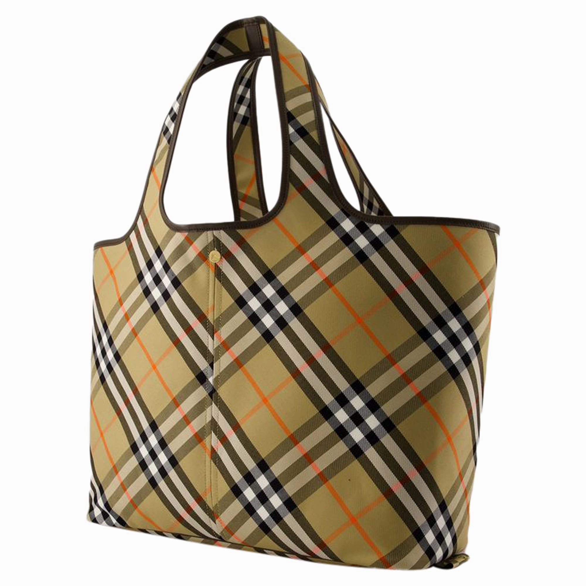 London Shopper Bag - Burberry - Cotton - Beige