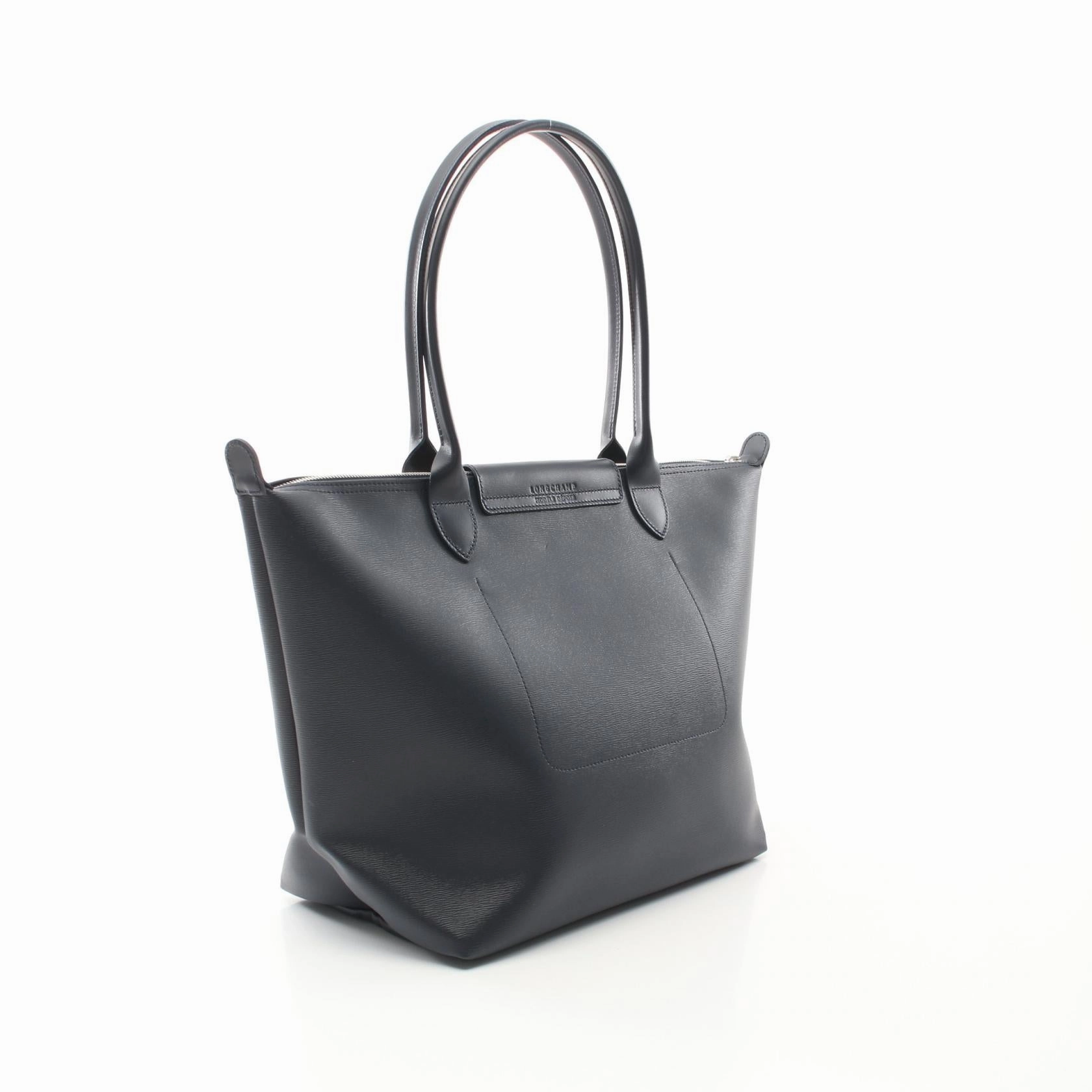 Longchamp Le Pliage City L Canvas Leather Tote Bag
