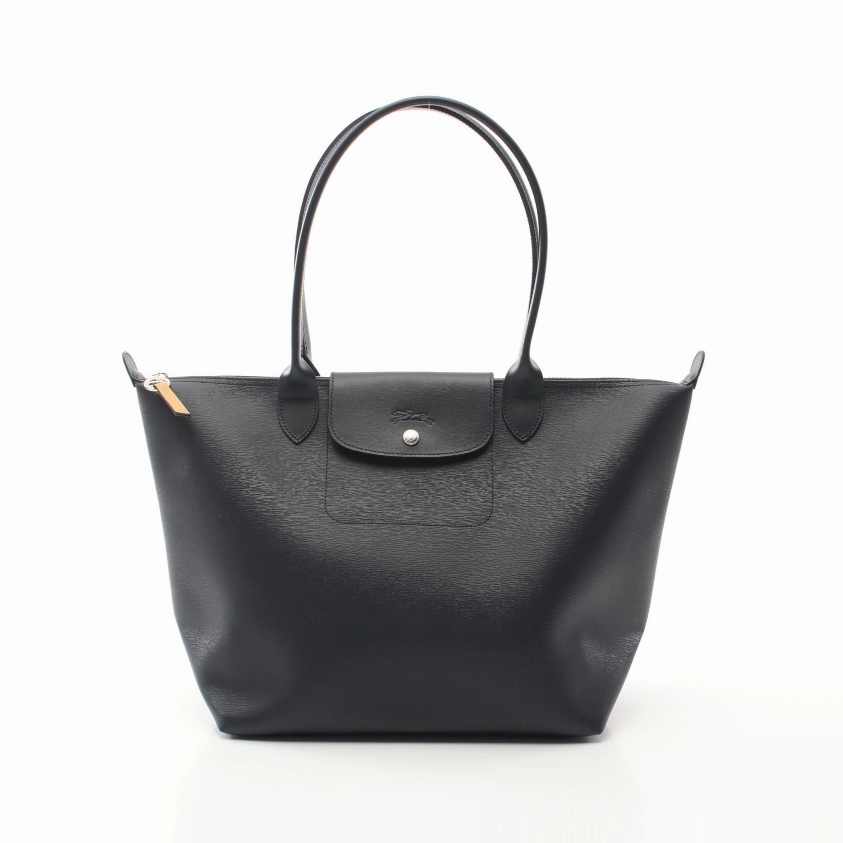 Longchamp Le Pliage City L Canvas Leather Tote Bag