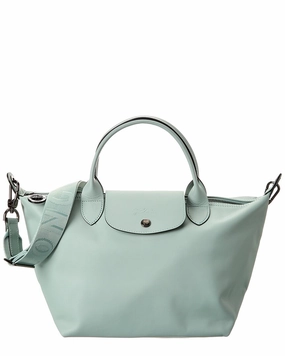 Longchamp Le Pliage Extra Small Leather Short Handle Handbag with Strap