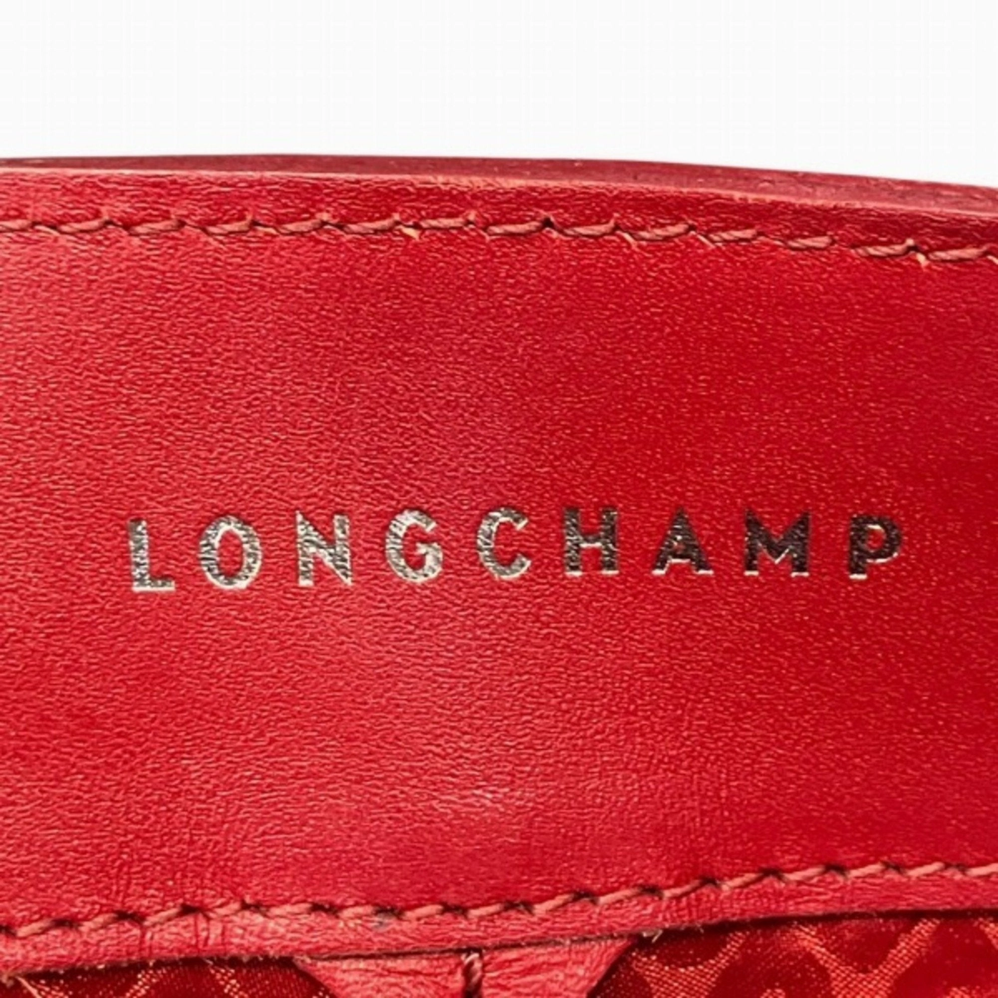 Longchamp Leather Shoulder Bag Tote Bag (Pre-Owned)