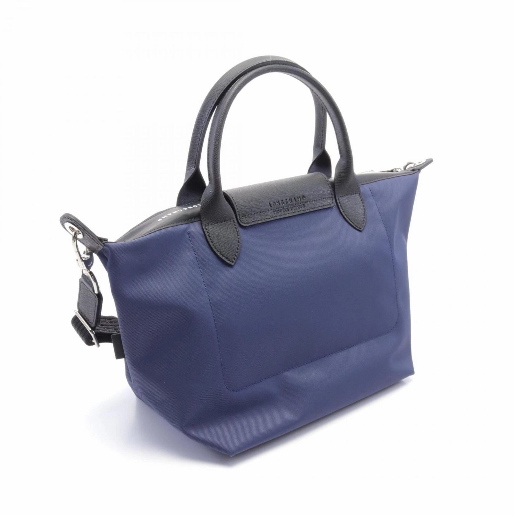 Longchamp  Navy Nylon Leather Tote Bag (Pre-Owned)