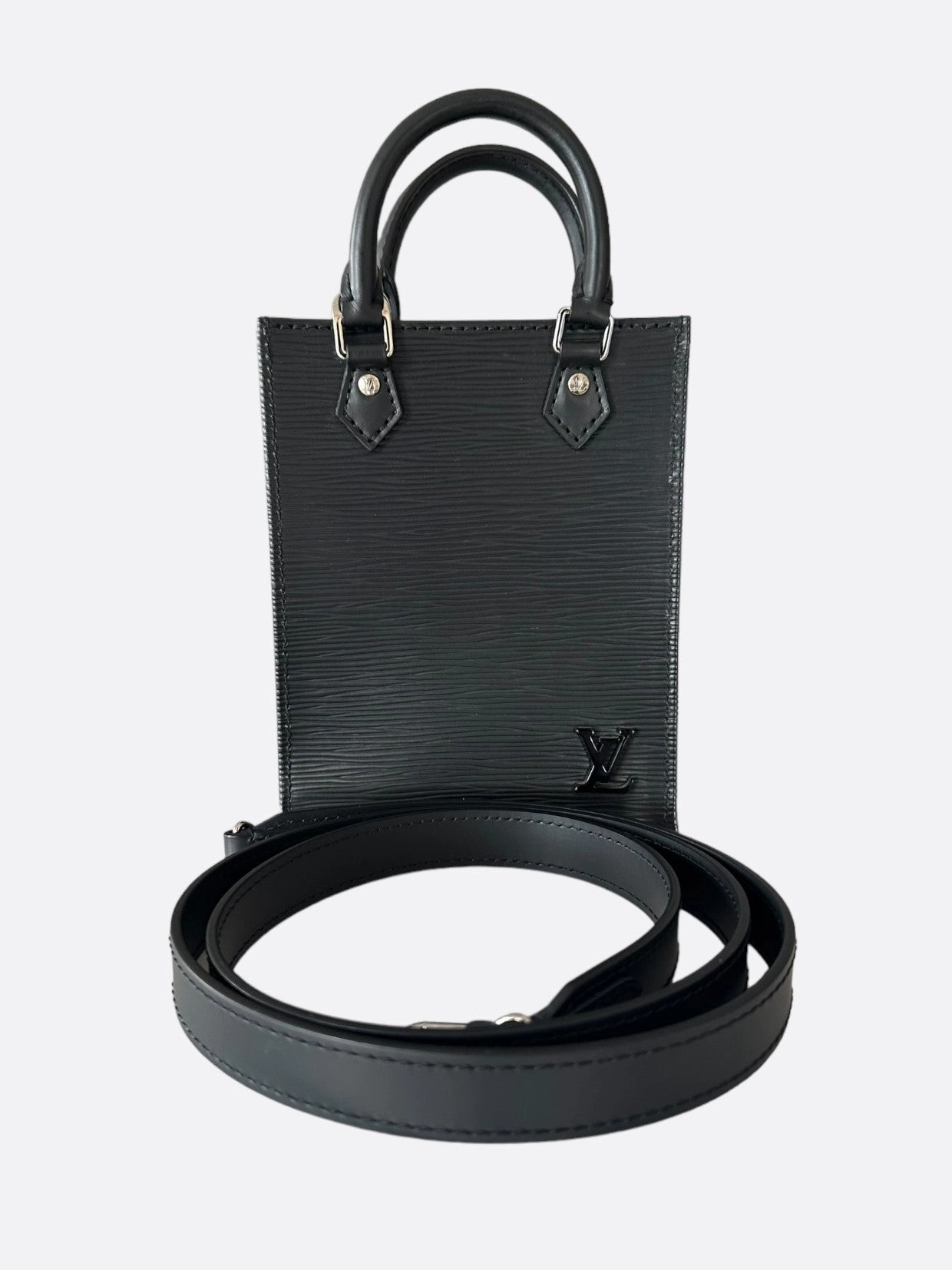 Louis Vuitton Black EPI Mini Sac Plat