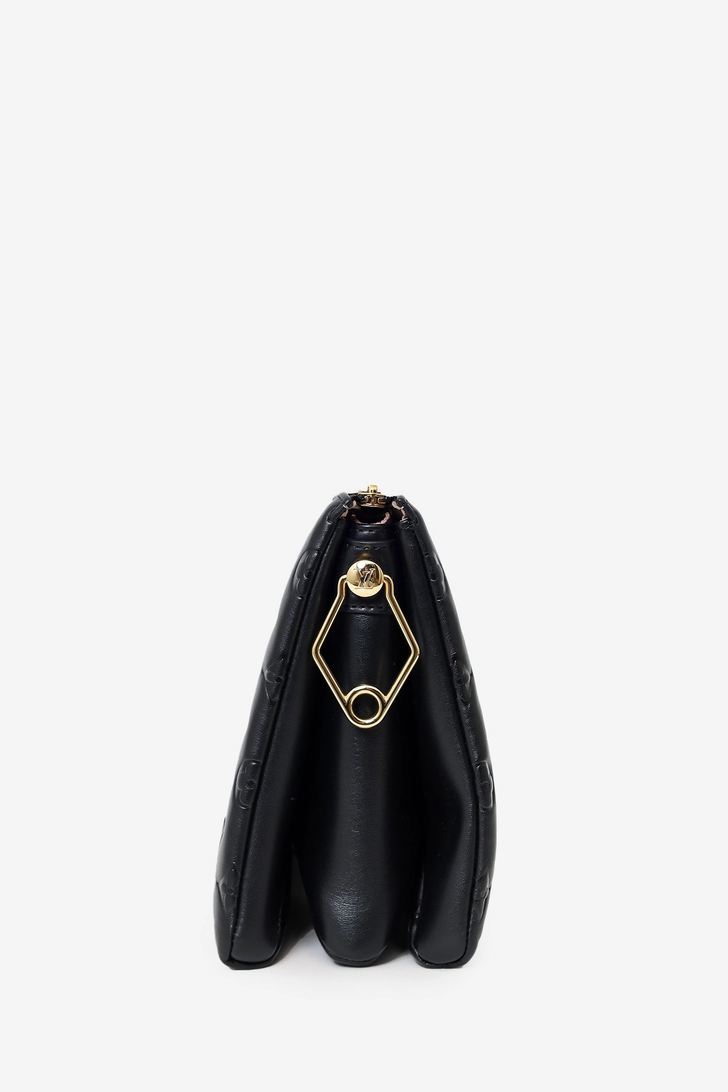 Louis Vuitton Black Monogram Embossed Leather Puffy Coussin PM