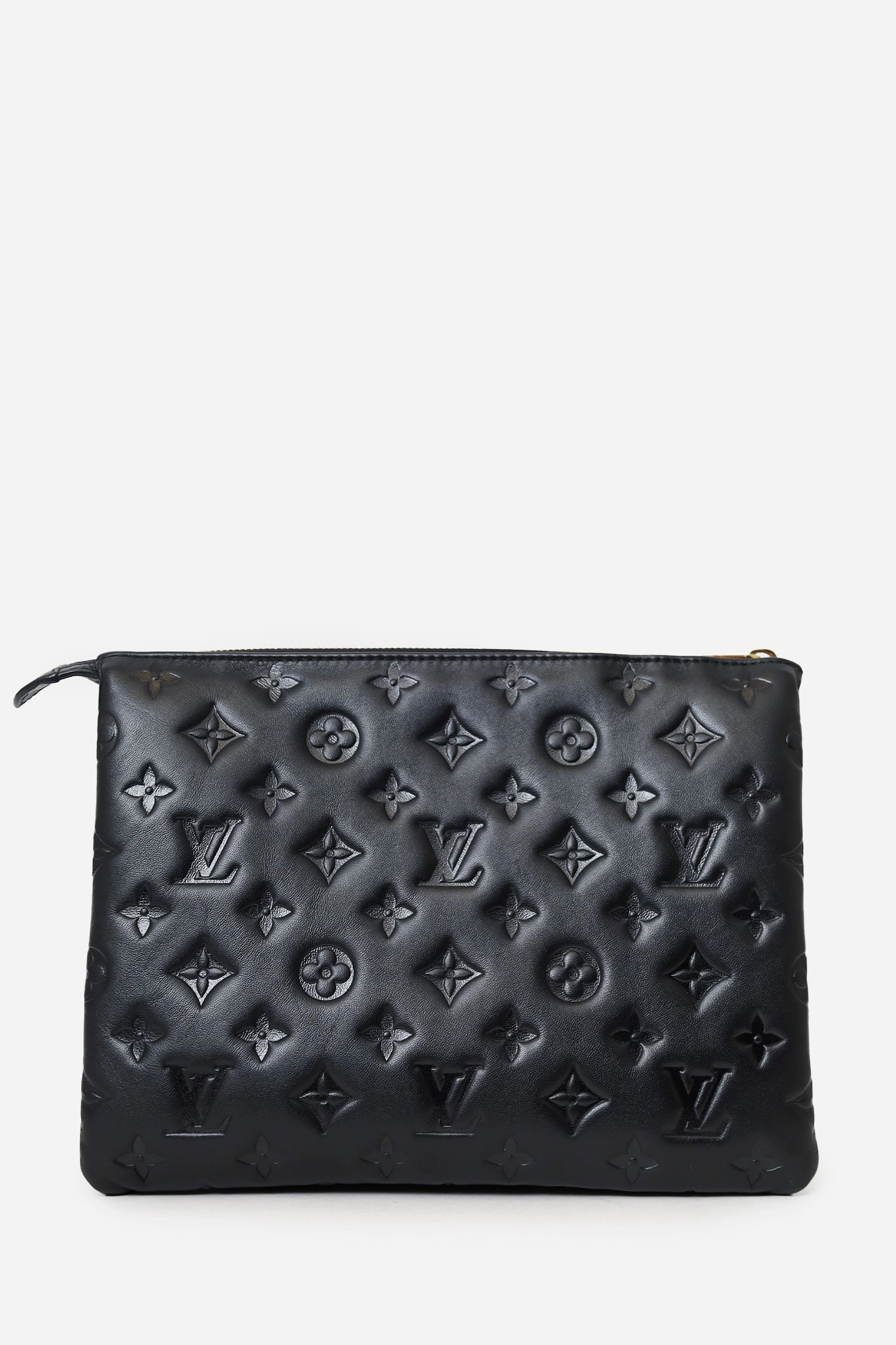 Louis Vuitton Black Monogram Embossed Leather Puffy Coussin PM